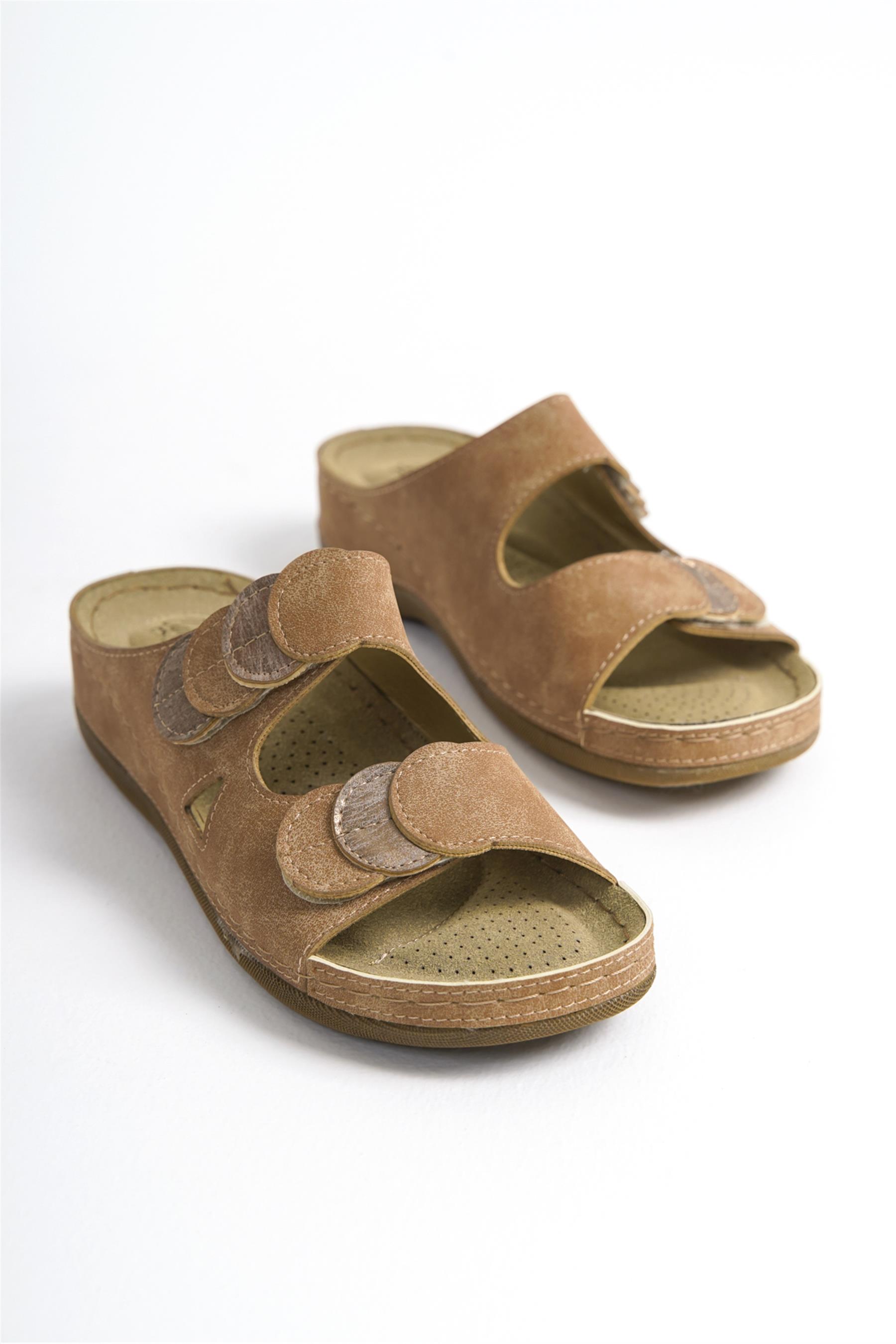 Elit Sry5907N Kadın Düz Terlik Camel