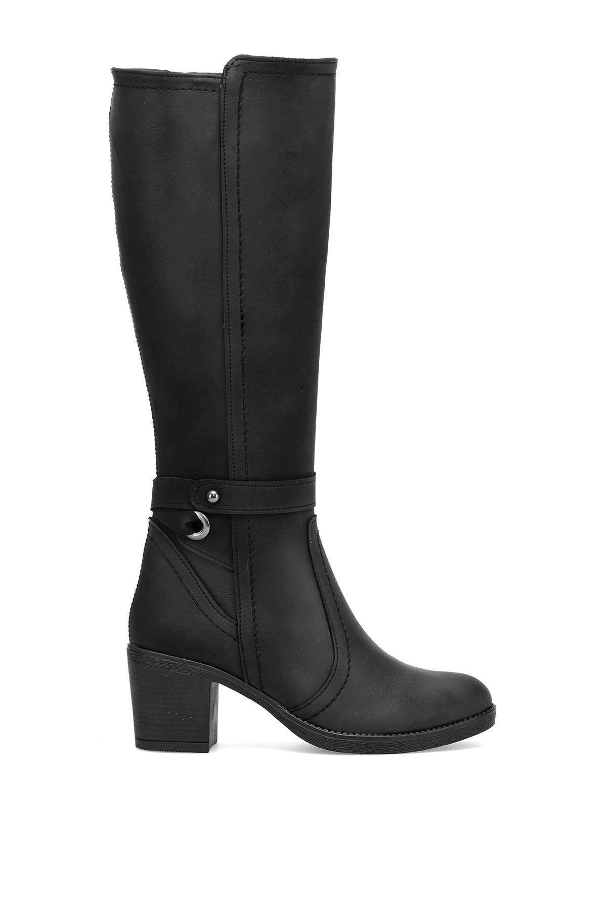 Elit SYHZ2112 Kadın Topuklu Çizme Siyah