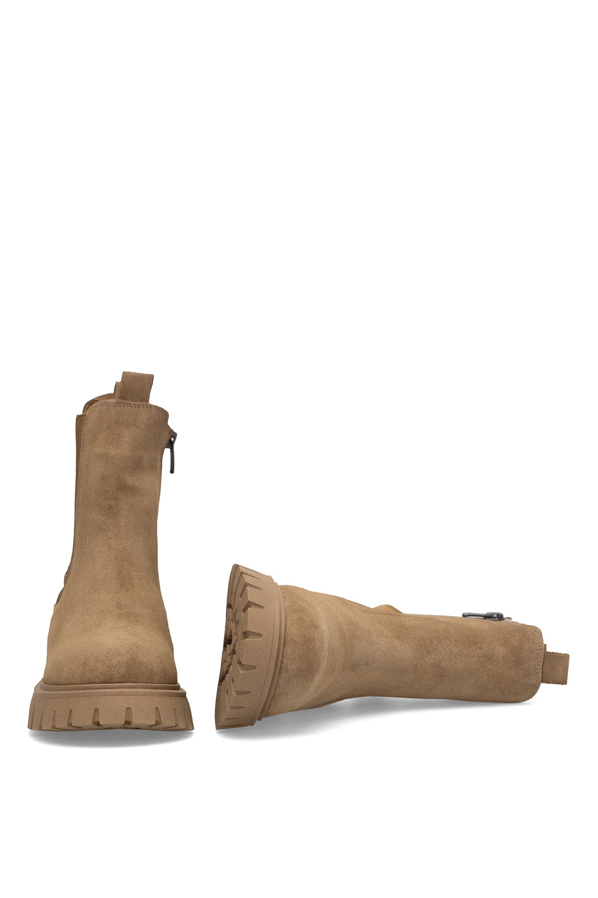 Elit Thalvora Kadın Hakiki Süet Deri Klasik Bot Camel