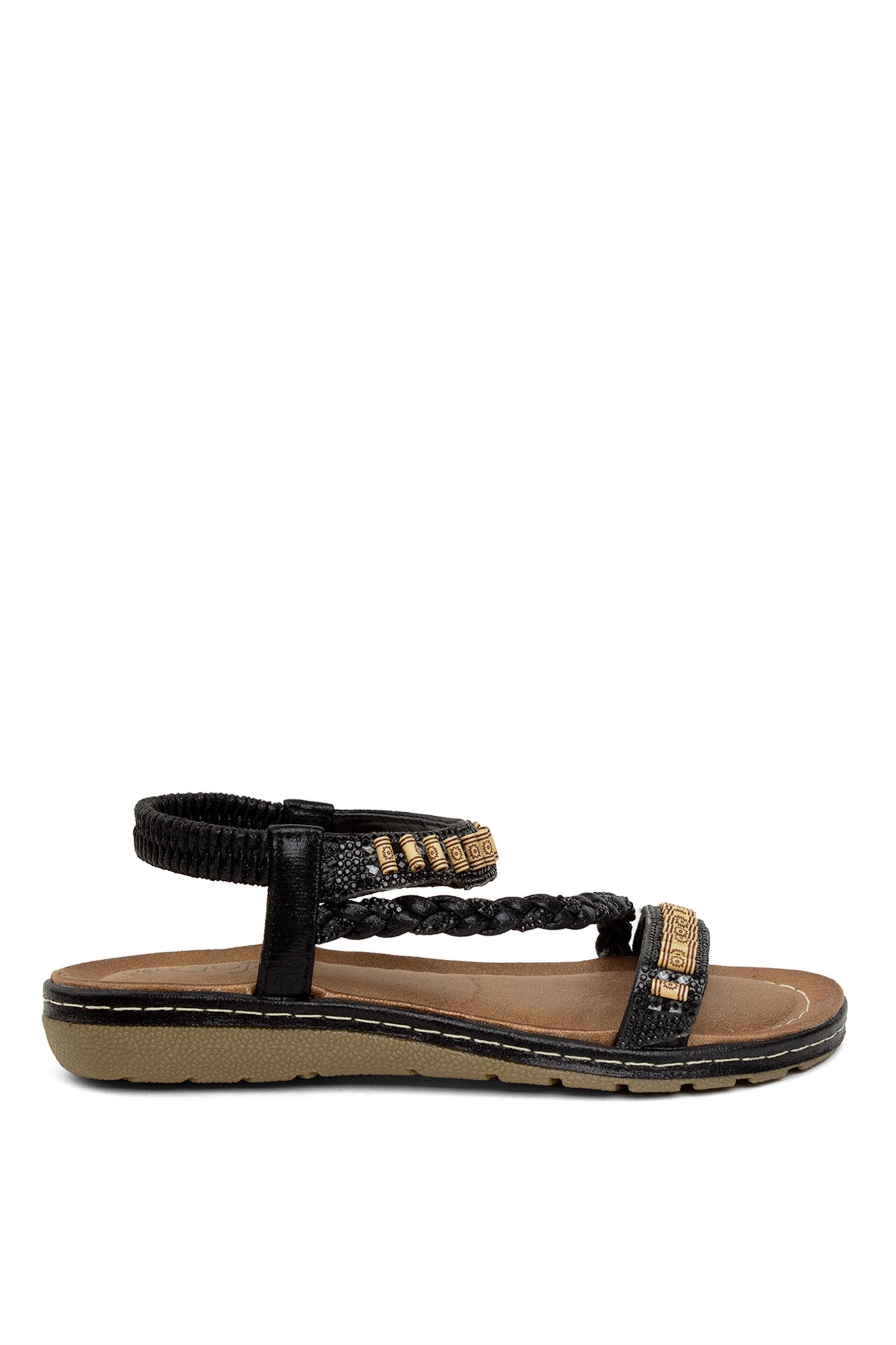 Guja 24Y152-18 Kadın Düz Sandalet Siyah