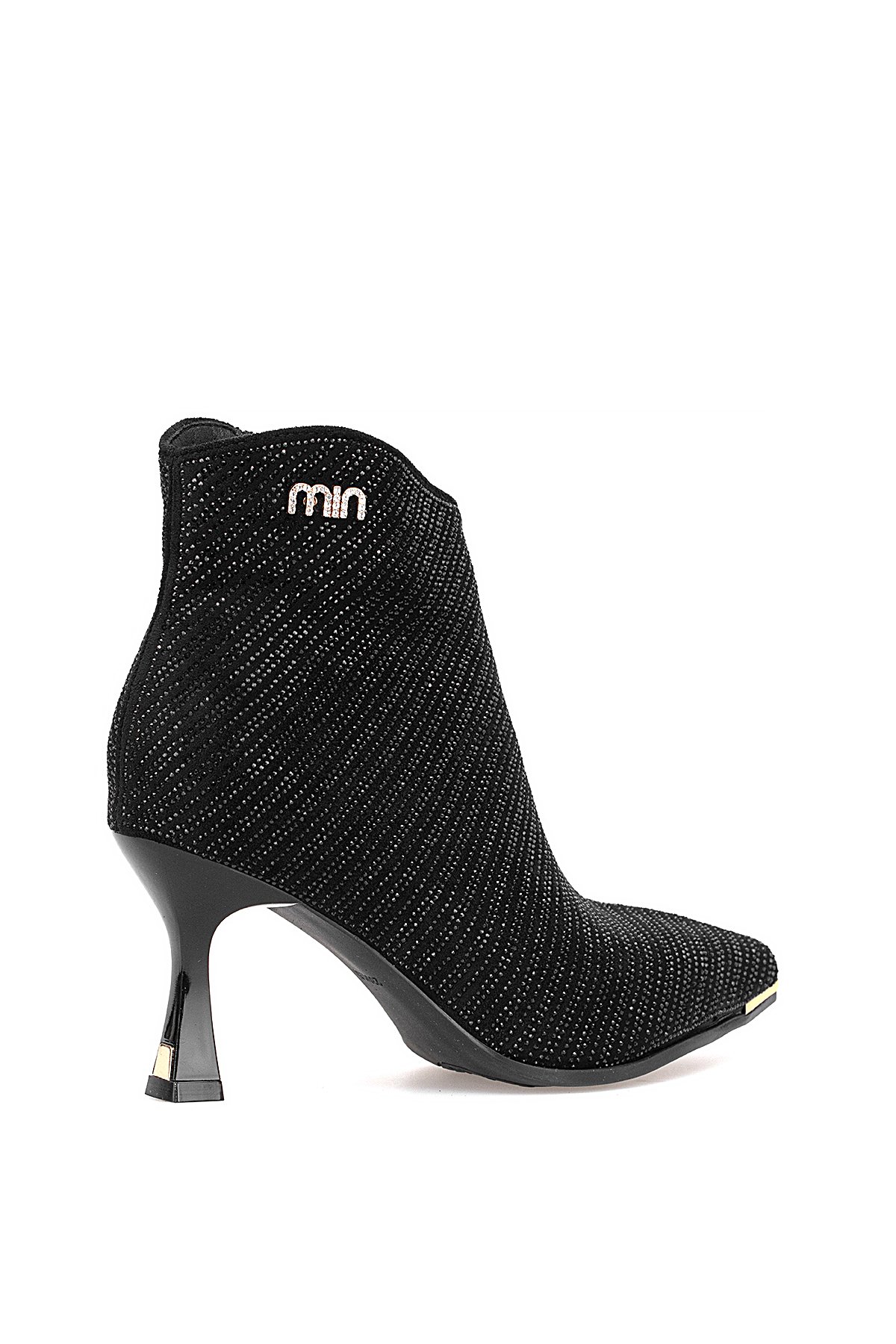 Guja 25K416-1 Kadın Taşlı Topuklu Bot Siyah