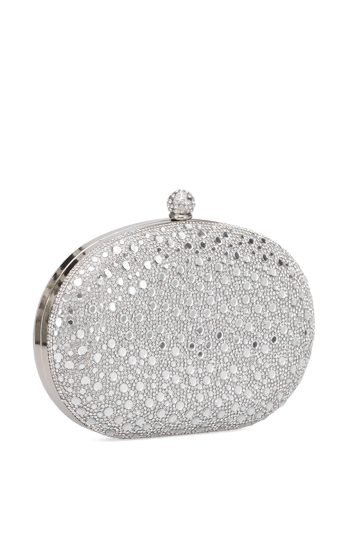 Guja 25KC1288 Kadın Taşlı Kutu El Çantası Gümüş