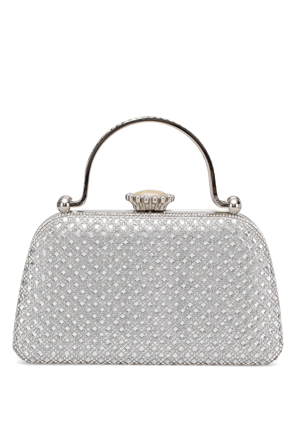 Guja 25KC1289 Kadın Taşlı Kutu El Çantası Gümüş