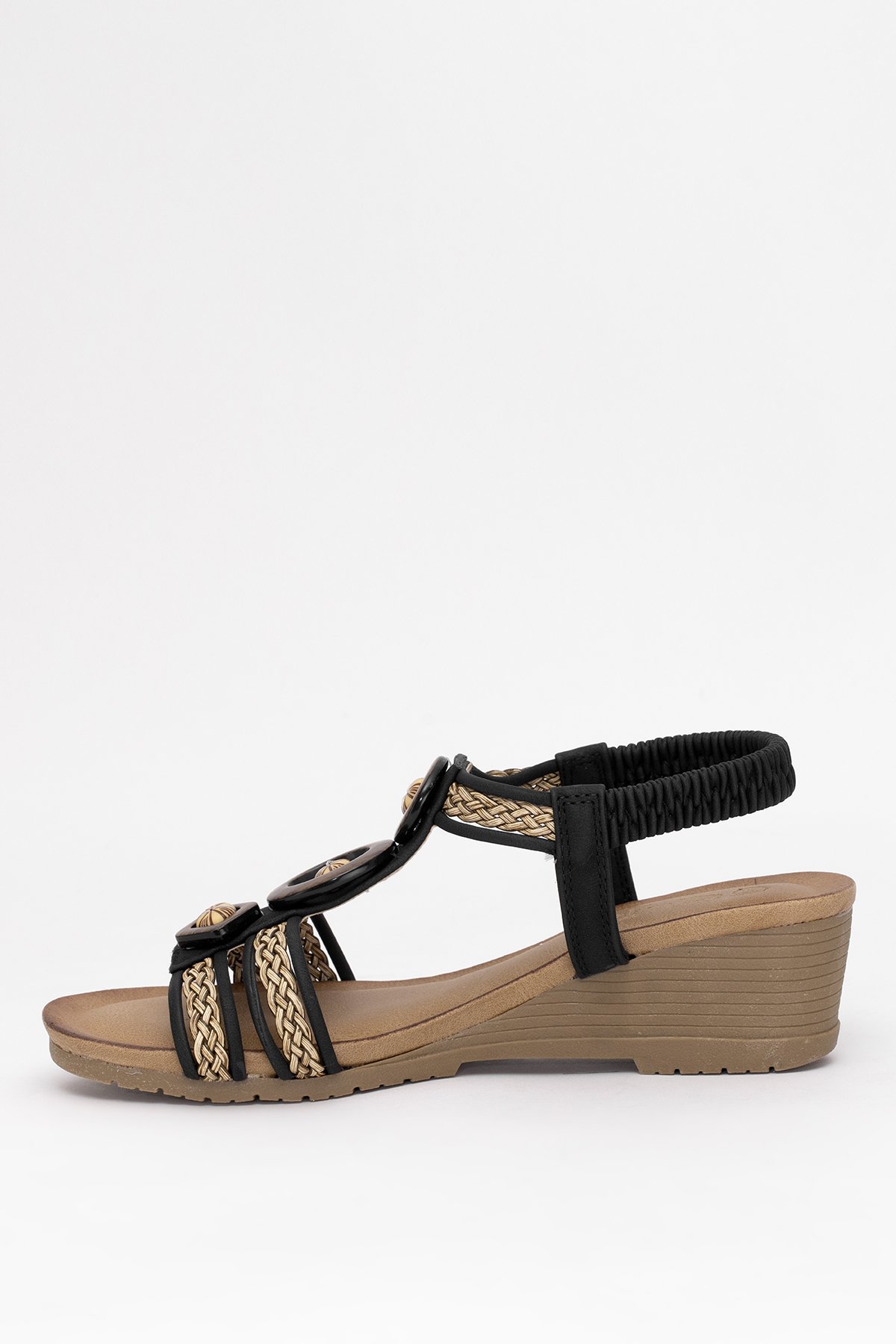 Guja 25Y145-4 Kadın Dolgu Topuk Sandalet Siyah