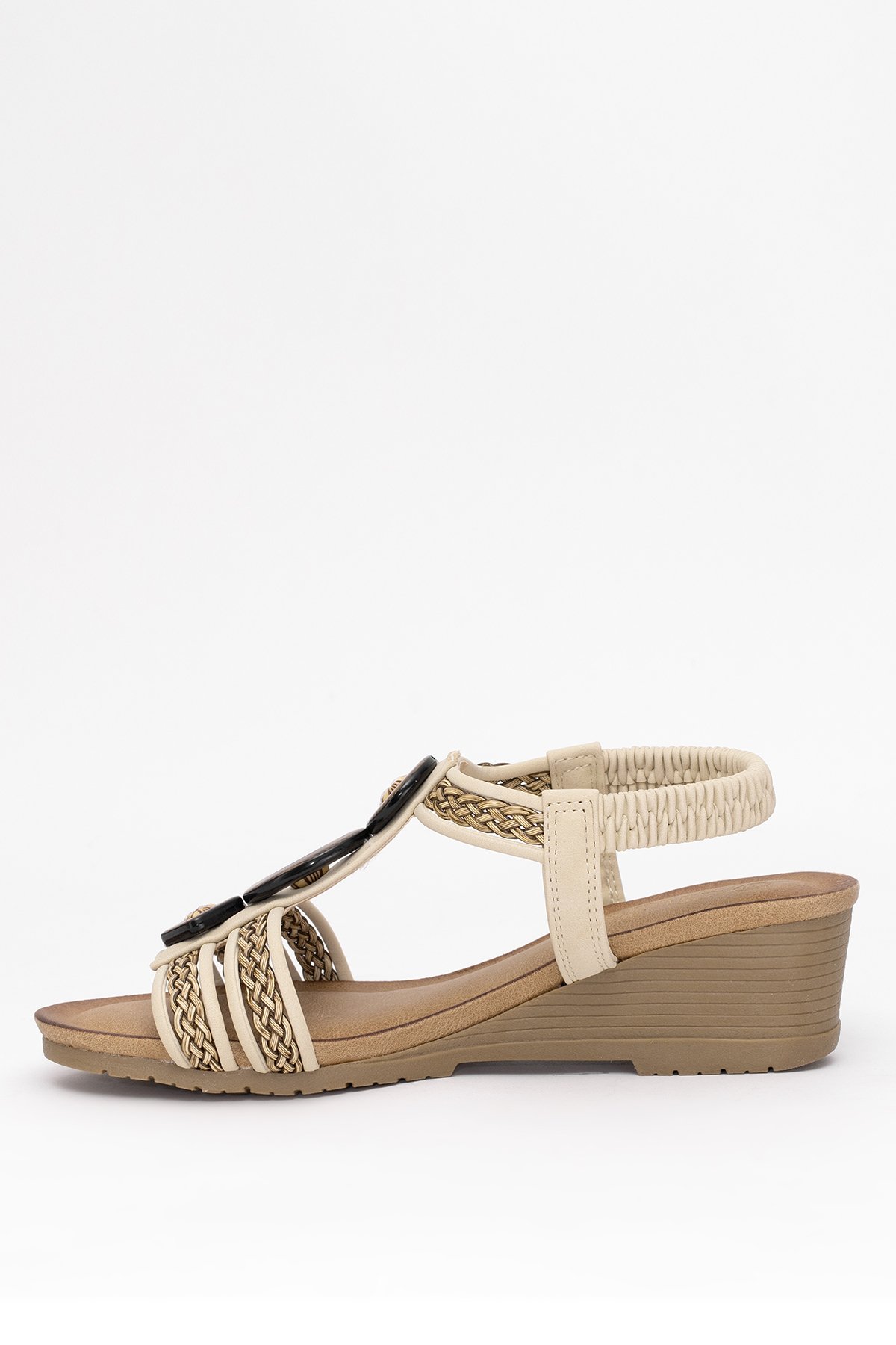 Guja 25Y145-4 Kadın Dolgu Topuk Sandalet Bej