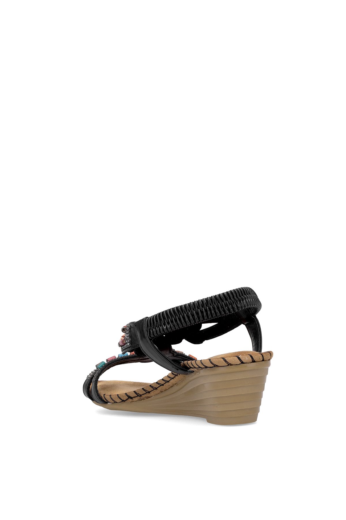 Guja 25Y151-6 Kadın Taşlı Dolgu Topuk Sandalet Siyah