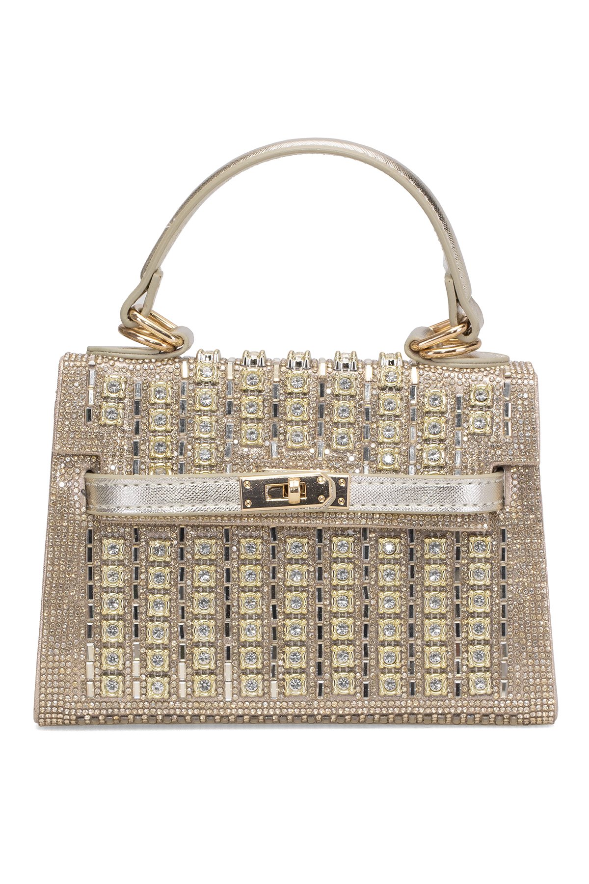 Guja 25YG585 Kadın Taşlı El Çantası Altın