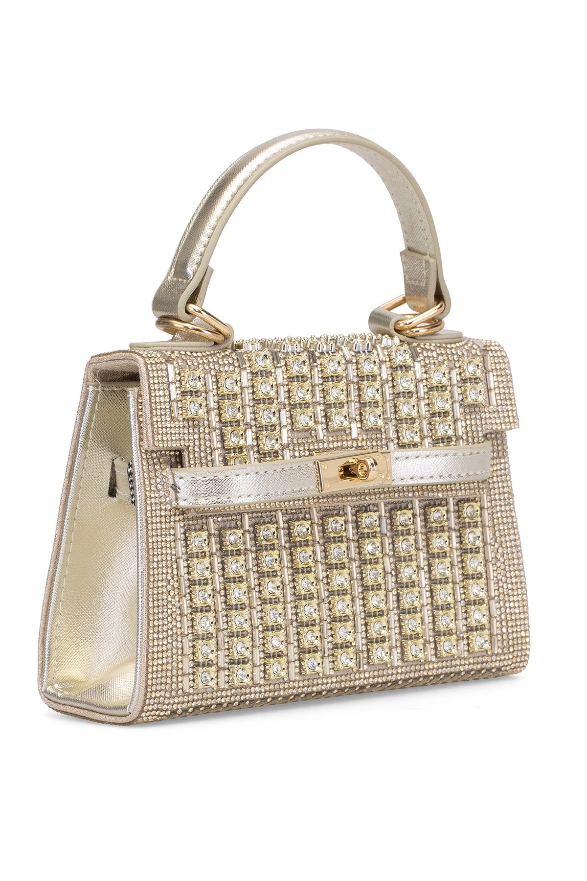 Guja 25YG585 Kadın Taşlı El Çantası Altın