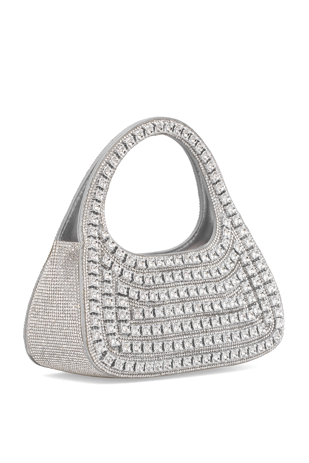 Guja 25YG586 Kadın Taşlı El Çantası Gümüş