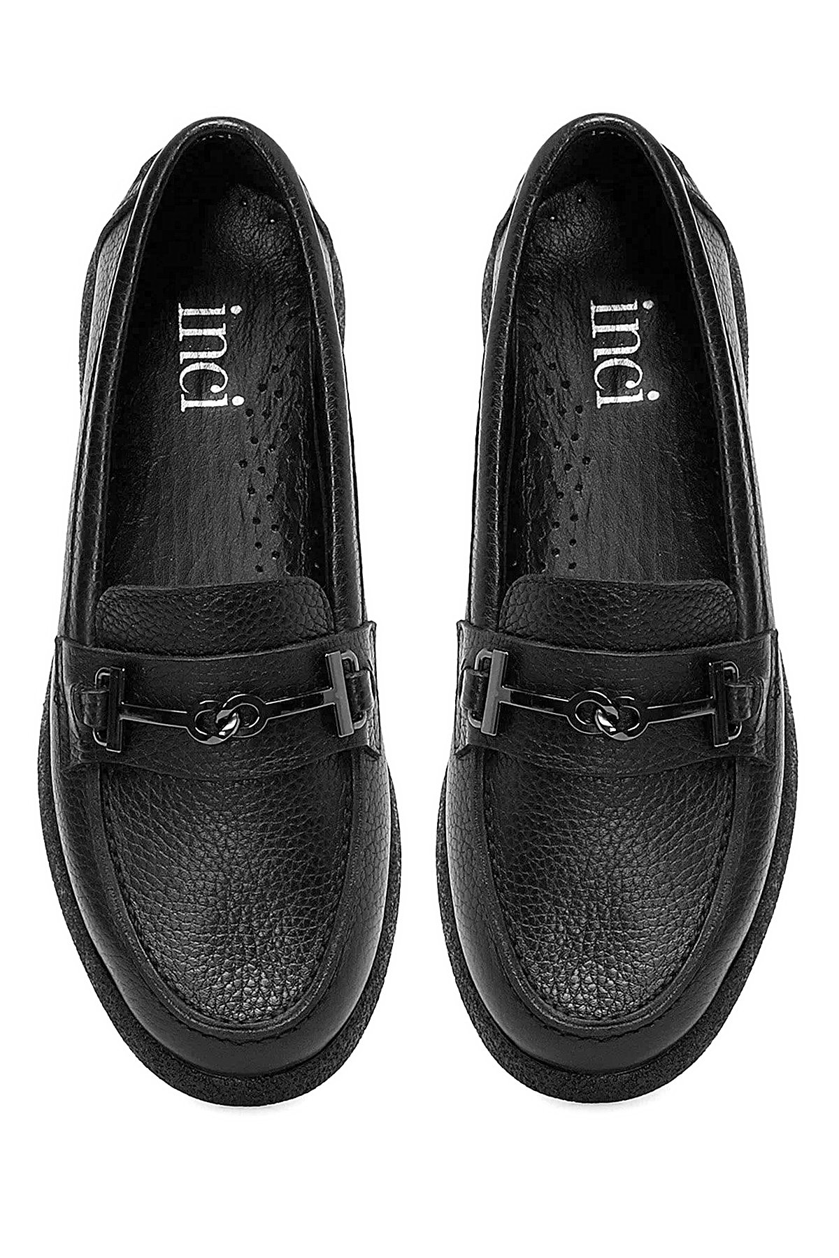 İnci A102042097 5F August.D 5PR Kadın Hakiki Deri Loafer Ayakkabı Siyah