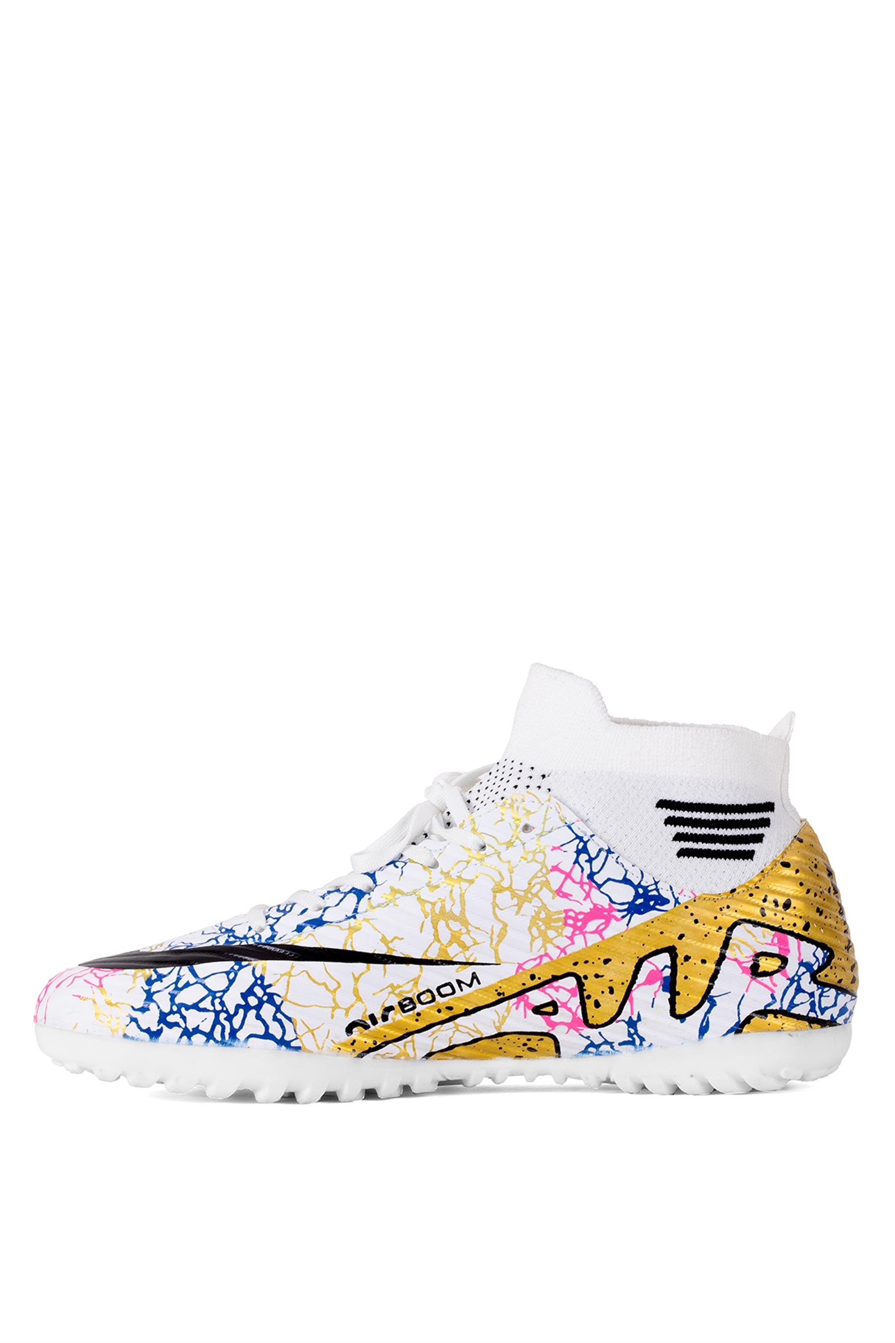 LaLiga Air 565 Erkek Çoraplı Halı Saha Ayakkabısı Beyaz - Altın