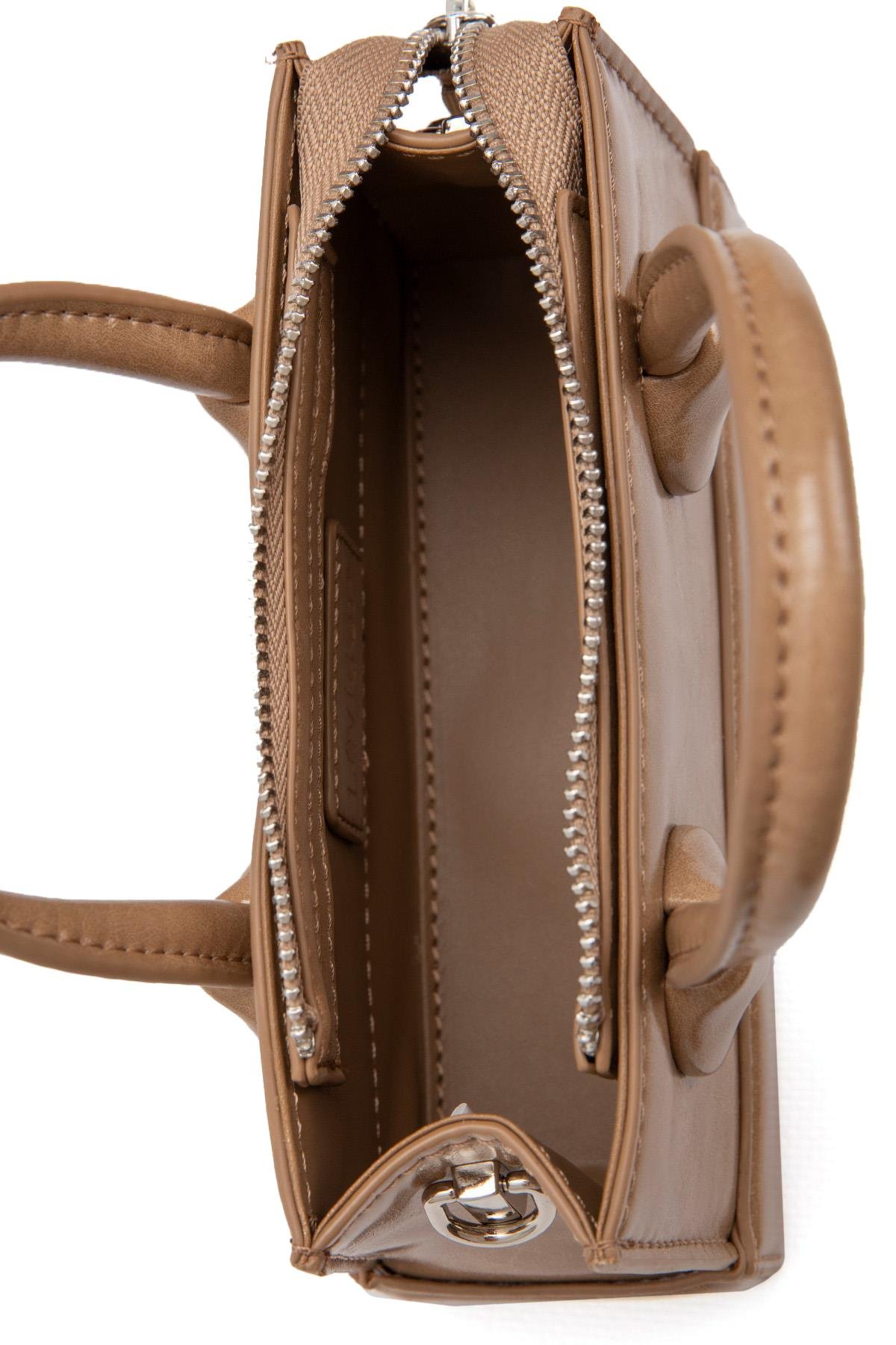 Levidor 930397 Ayarlanabilir Kilit Detaylı Kadın El Çantası Kahverengi