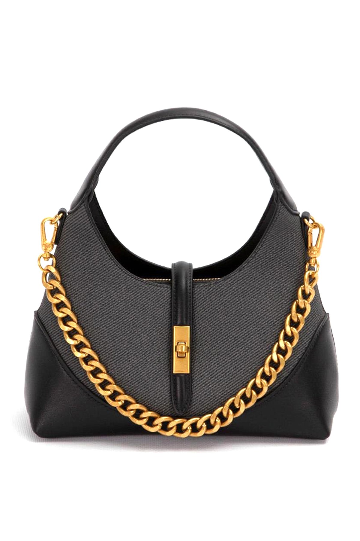 Levidor 930409 Kadın Gold Zincir Aksesuarlı El Çantası Siyah