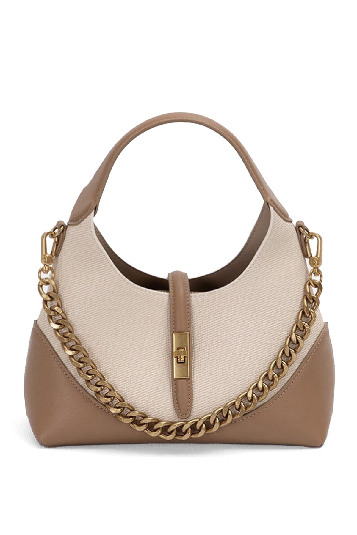 Levidor 930409 Kadın Gold Zincir Aksesuarlı El Çantası Vizon