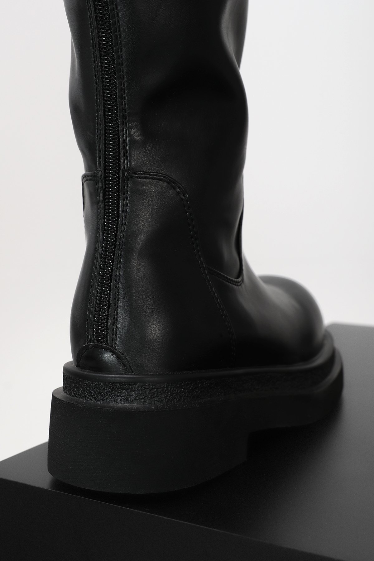 Lufian 122230025 Edna Kadın Düz Çizme Siyah