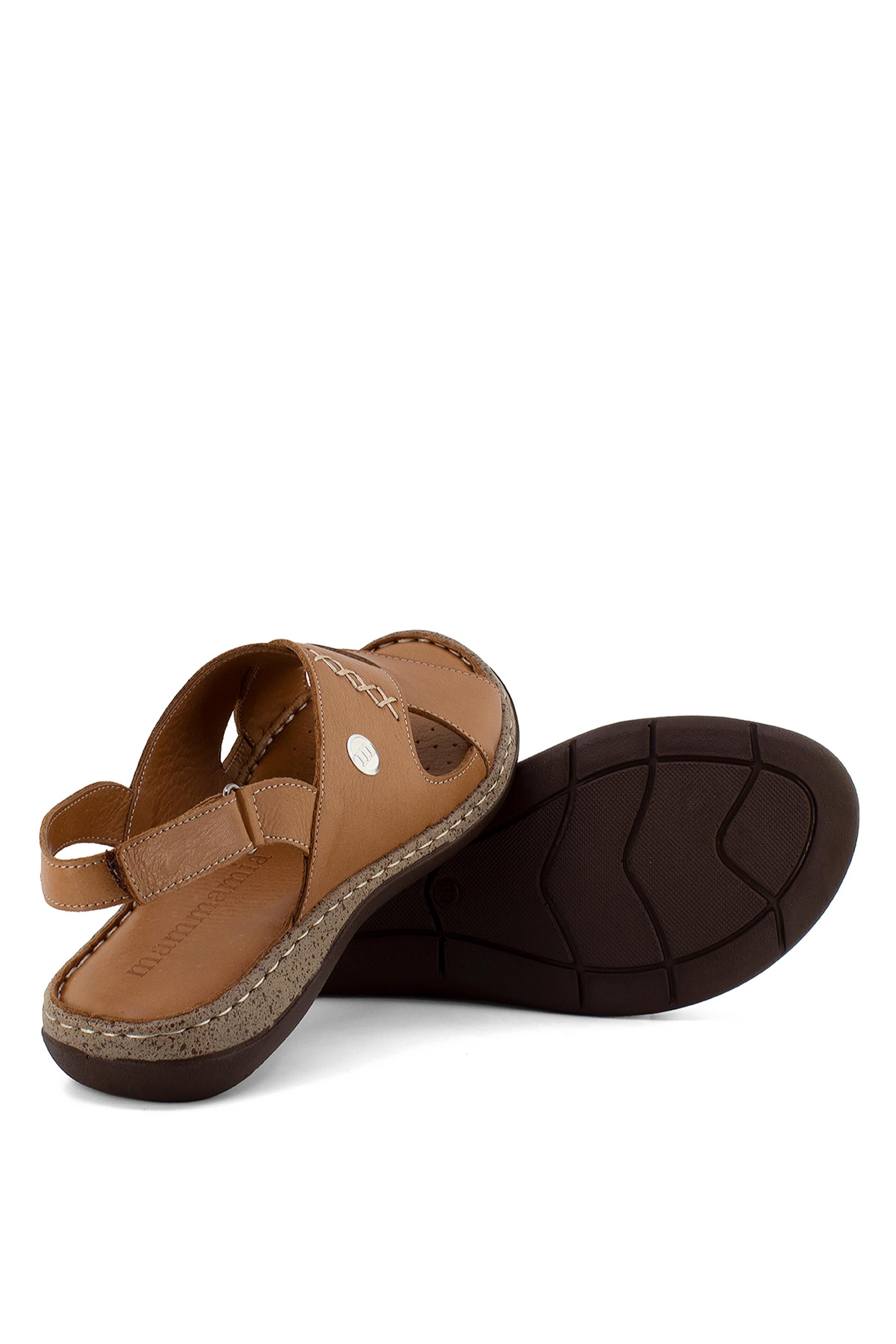 Mammamia D23YS-1085C Kadın Hakiki Deri Sandalet Taba