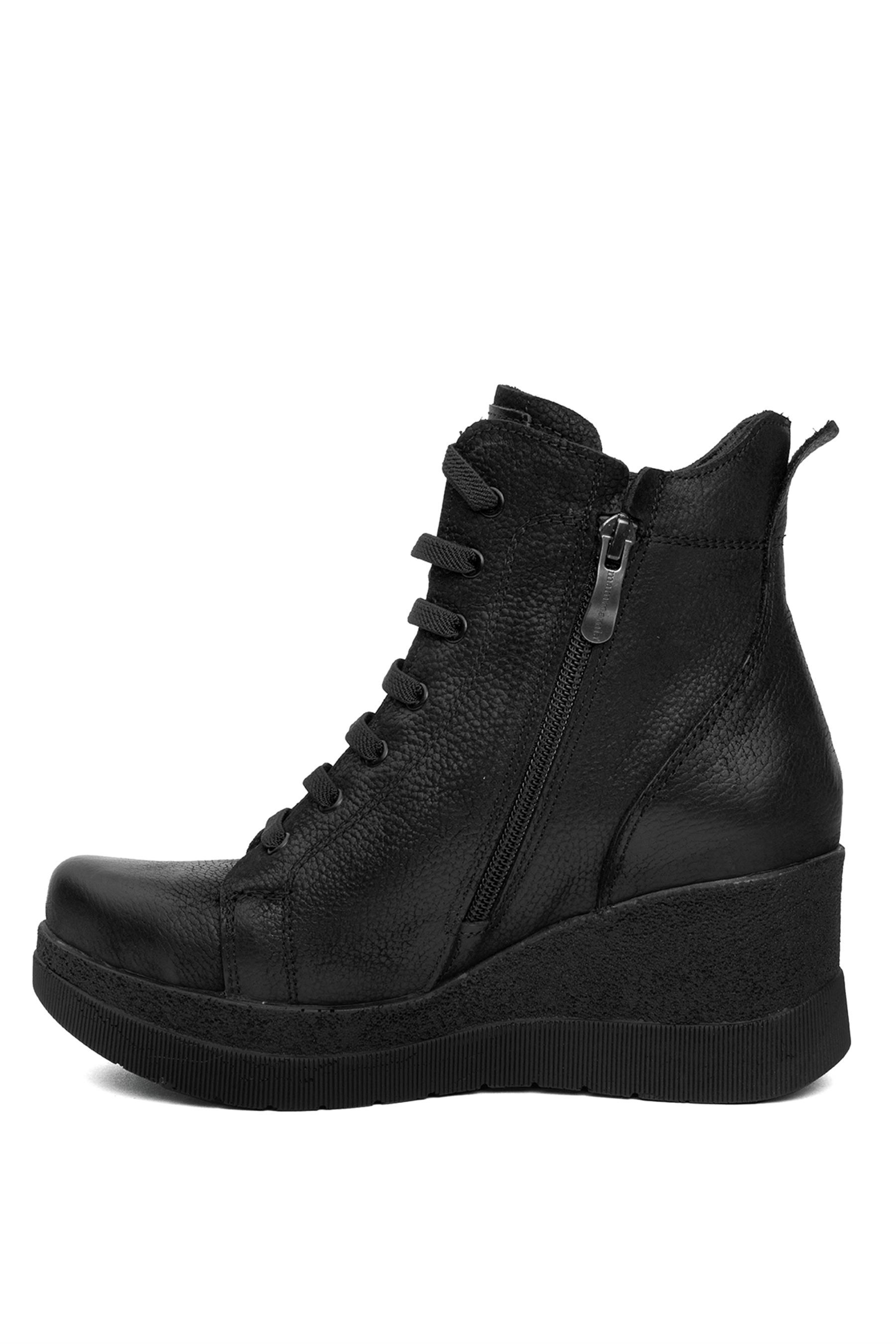 Mammamia D24KB-4350 Kadın Nubuk Hakiki Deri Klasik Bot Siyah