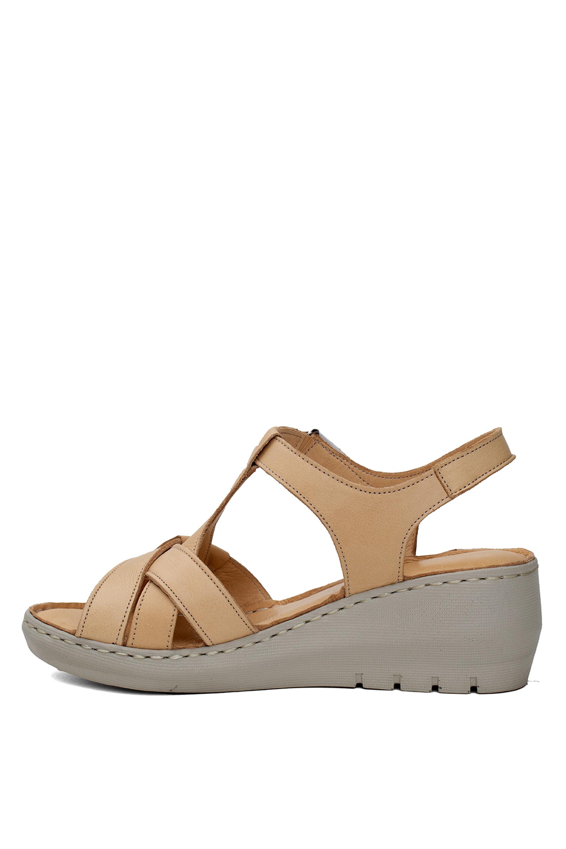 Mammamia D24YS-1375 Kadın Dolgu Topuk Sandalet Bej