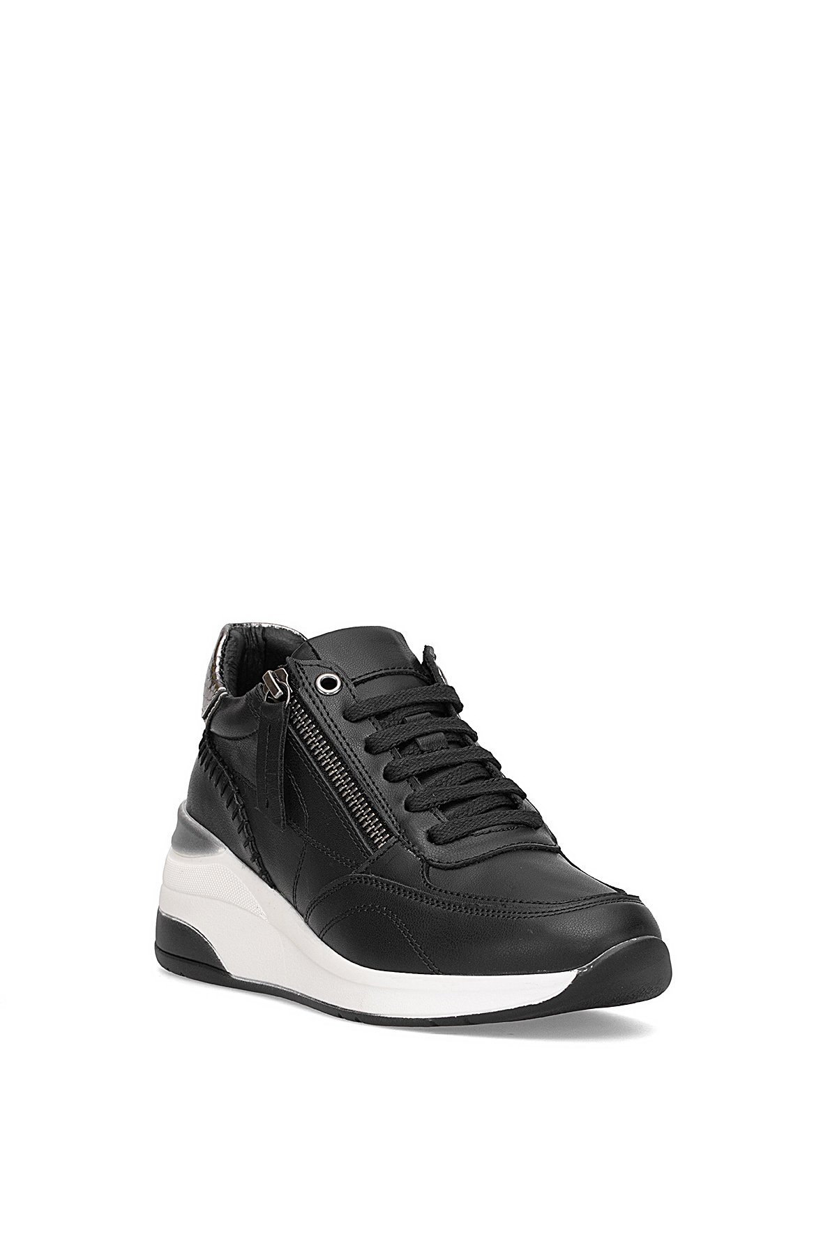 Mammamia D25KA-7300 Kadın Hakiki Deri Dolgu Topuk Ayakkabı Siyah