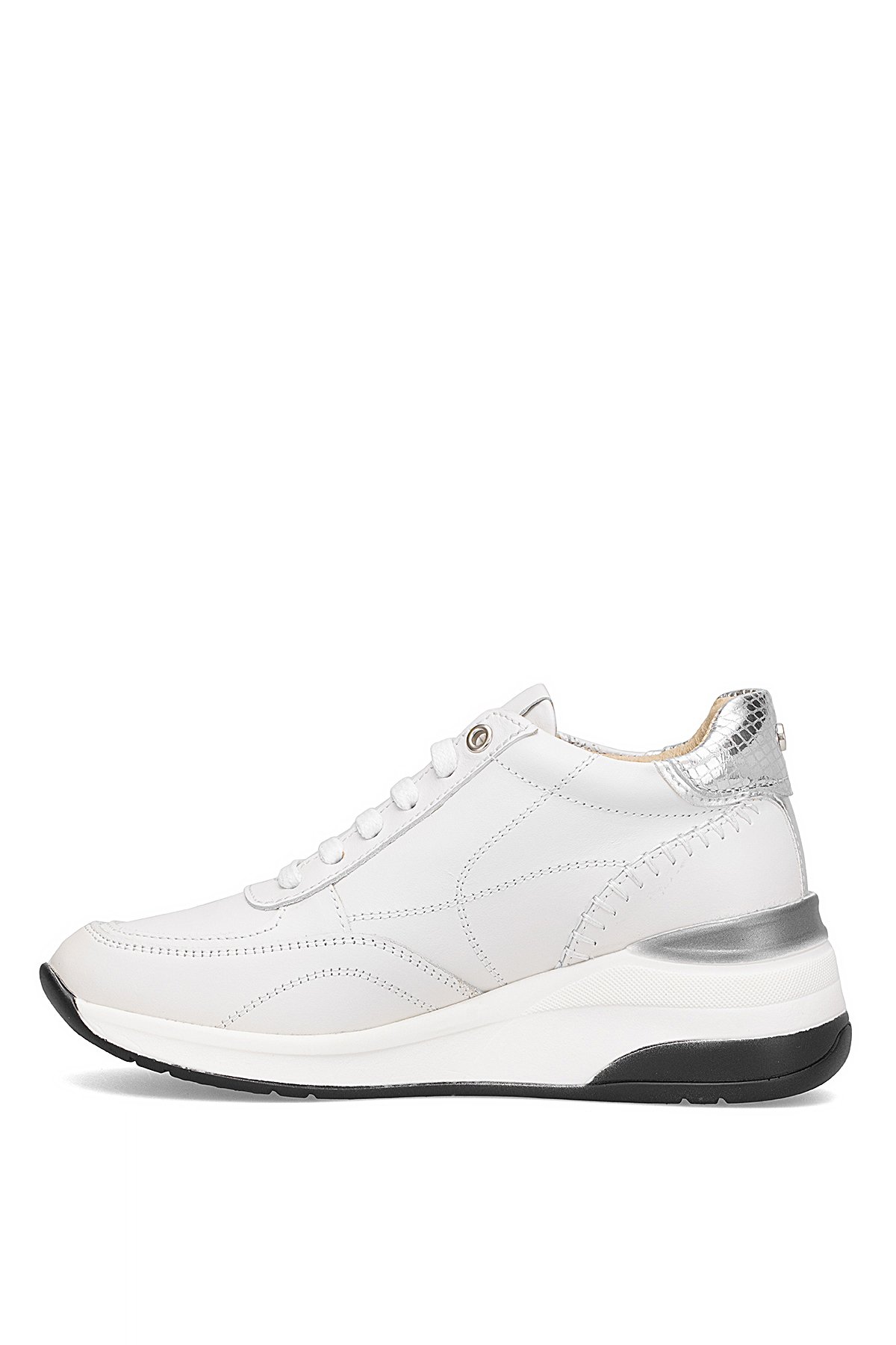 Mammamia D25KA-7300 Kadın Hakiki Deri Dolgu Topuk Ayakkabı Beyaz