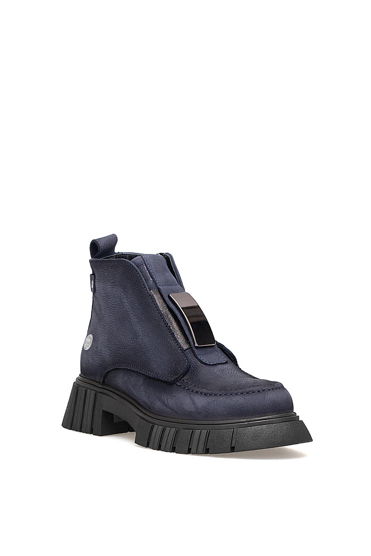 Mammamia D25KB-1620 Kadın Hakiki Nubuk Deri Topuklu Bot Lacivert