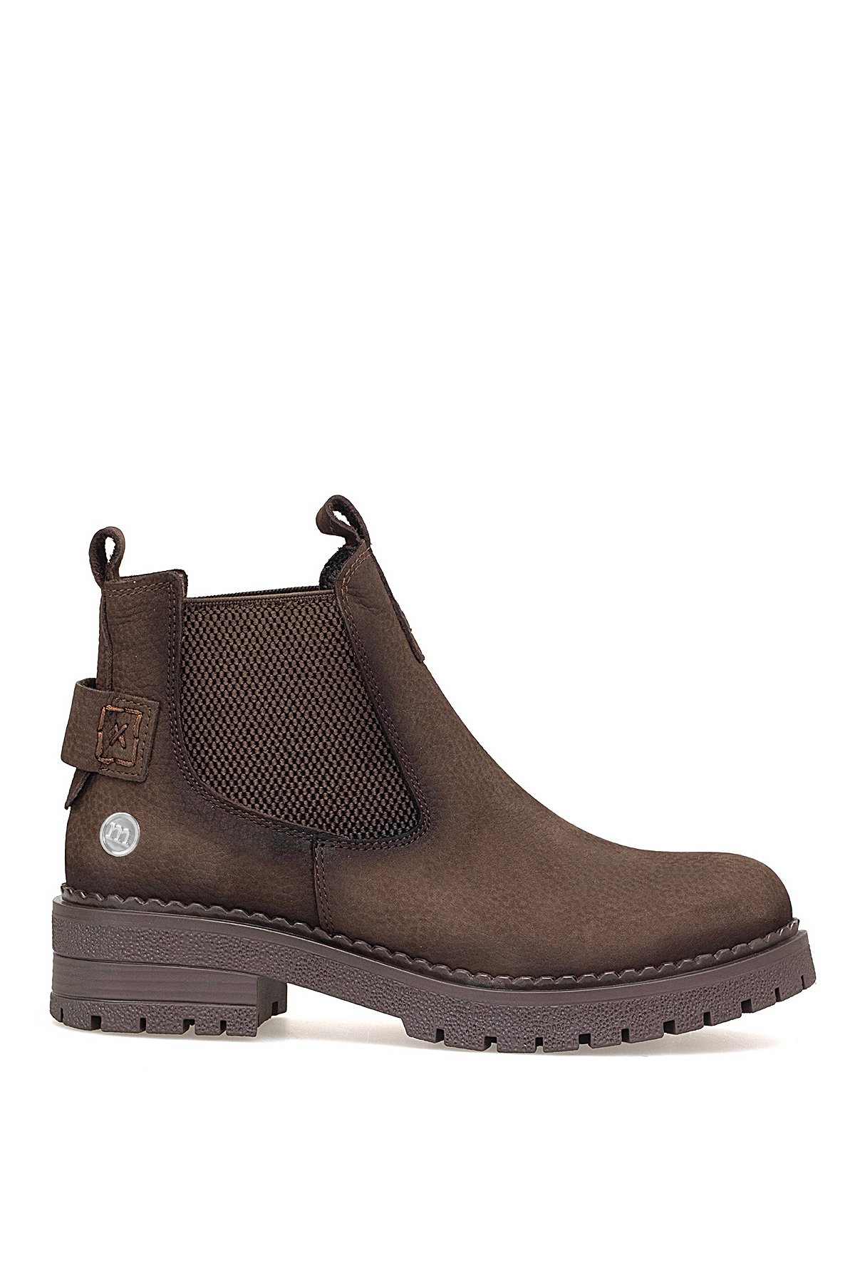 Mammamia D25KB-1625 Kadın Hakiki Nubuk Deri Chelsea Bot Kahverengi