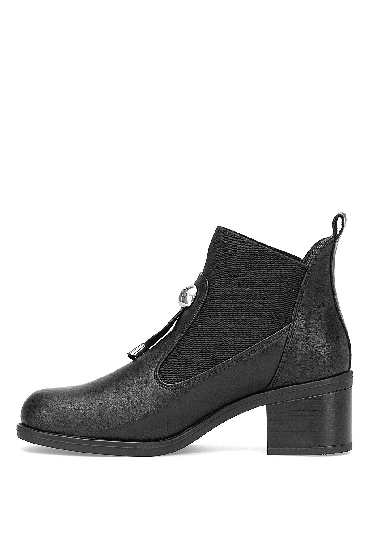 Mammamia D25KB-1805 Kadın Hakiki Deri Topuklu Bot Siyah