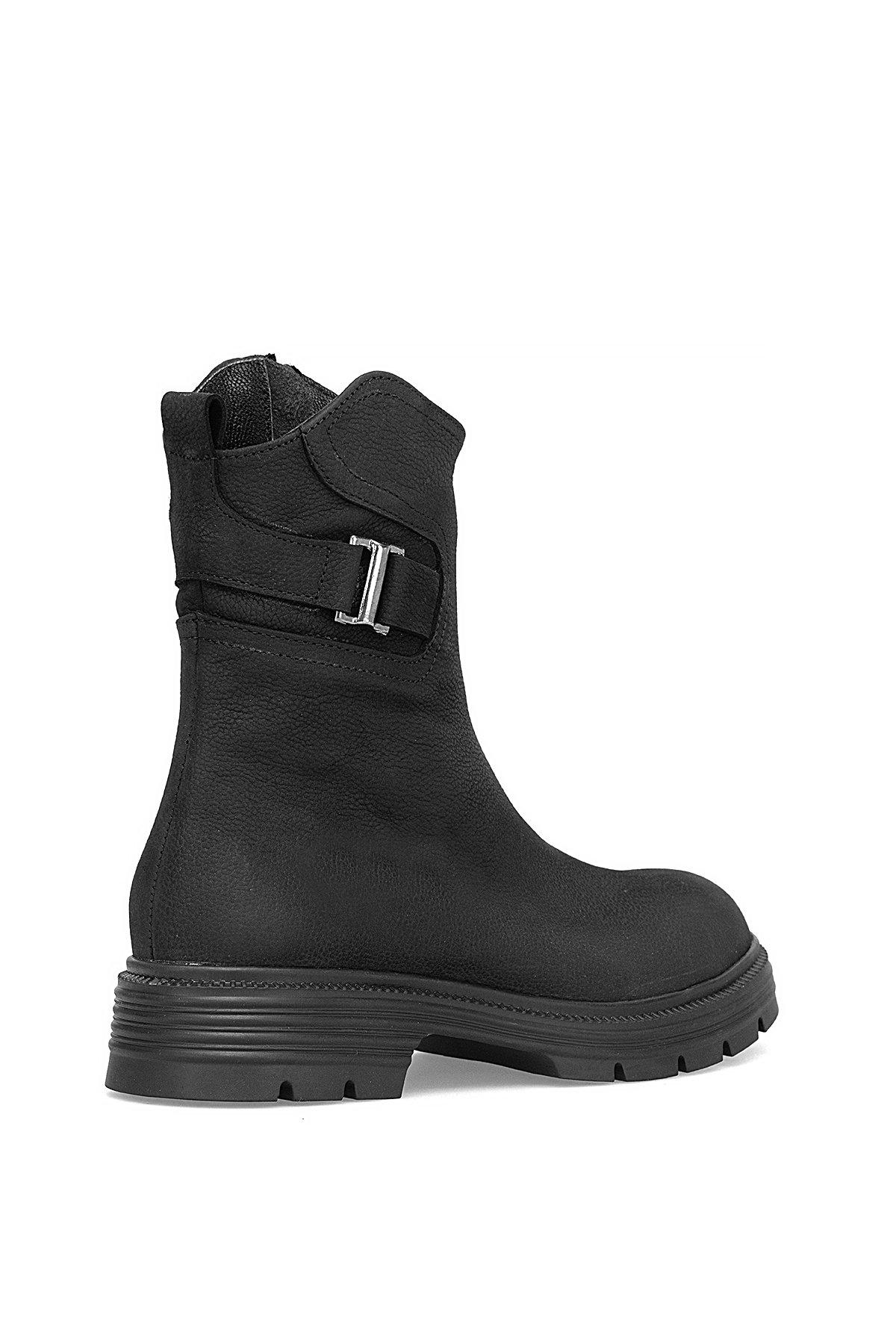 Mammamia D25KB-1945 Kadın Hakiki Nubuk Deri Topuklu Bot Siyah