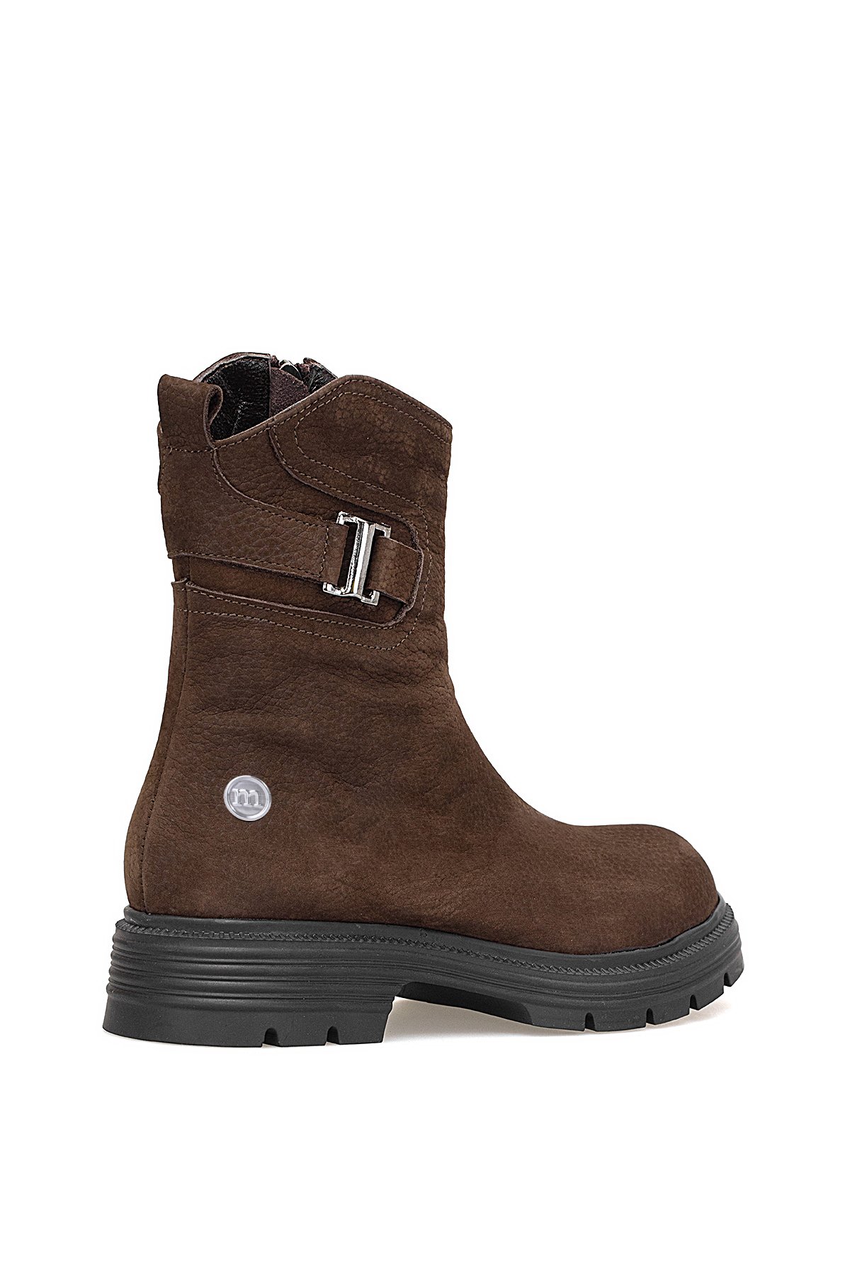 Mammamia D25KB-1945 Kadın Hakiki Nubuk Deri Topuklu Bot Kahverengi