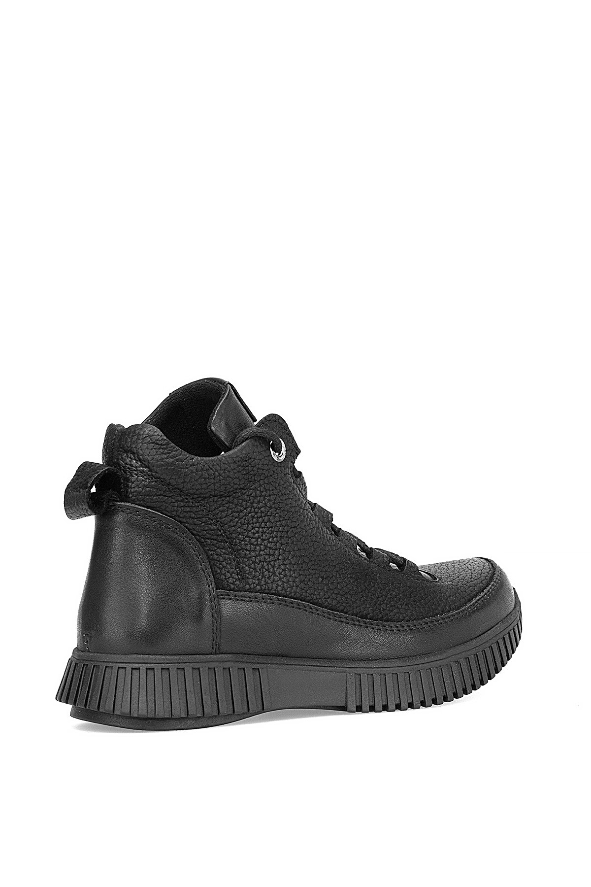 Mammamia D25KB-4525 Kadın Hakiki Nubuk Deri Düz Bot Siyah