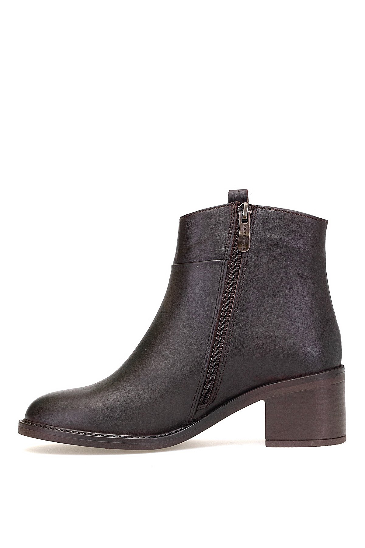 Mammamia D25KB-8025 Kadın Hakiki Deri Topuklu Bot Kahverengi