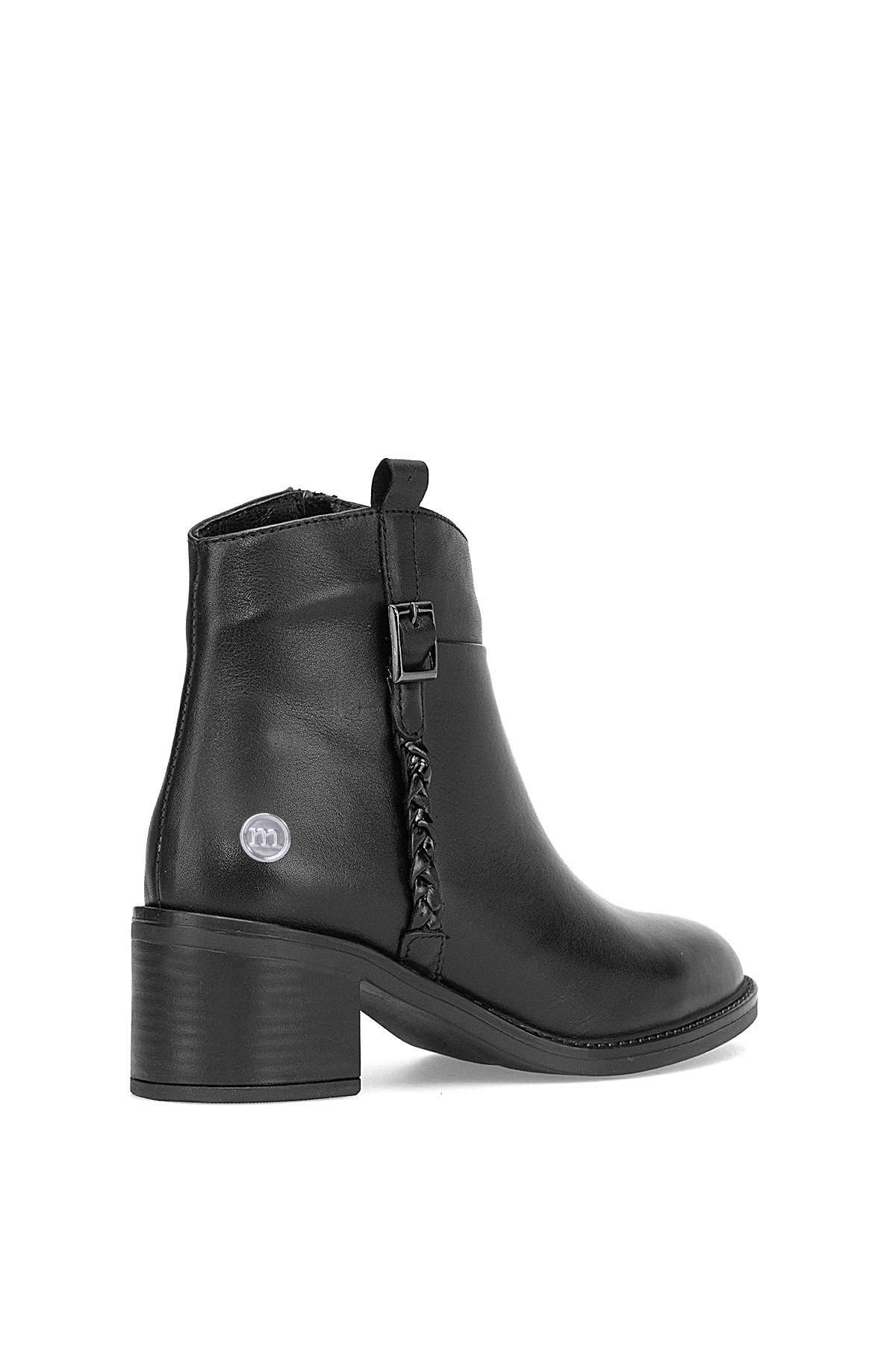 Mammamia D25KB-8025 Kadın Hakiki Deri Topuklu Bot Siyah