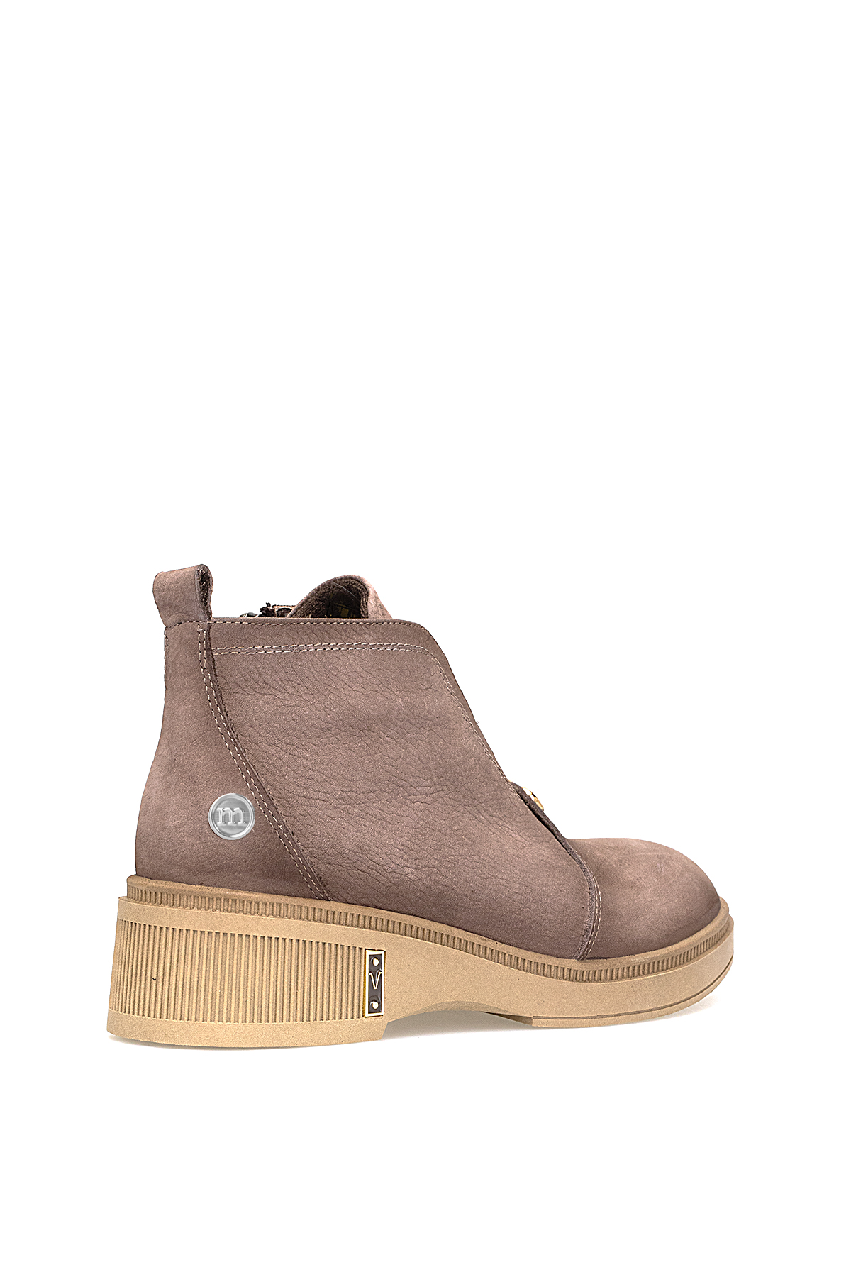 Mammamia D25KB-8085 Kadın Hakiki Nubuk Deri Düz Bot Vizon