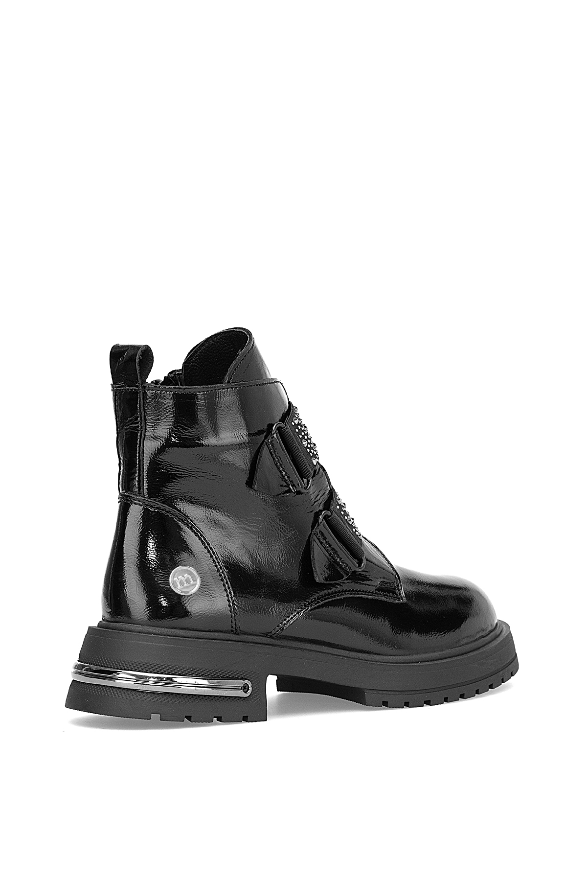 Mammamia D25KB-8175 Kadın Hakiki Rugan Deri Topuklu Bot Siyah