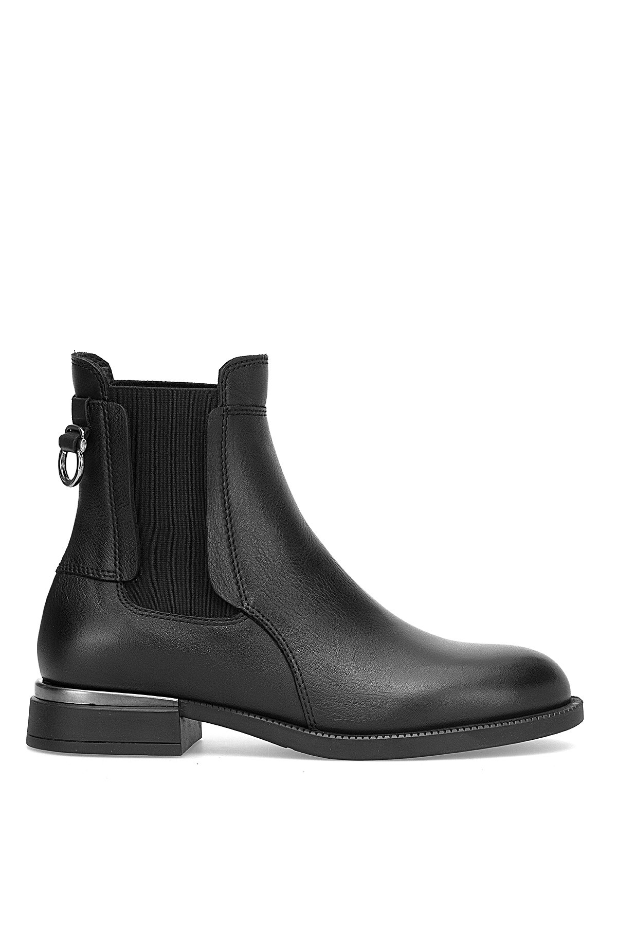 Mammamia D25KB-8325 Kadın Hakiki Deri Chelsea Bot Siyah