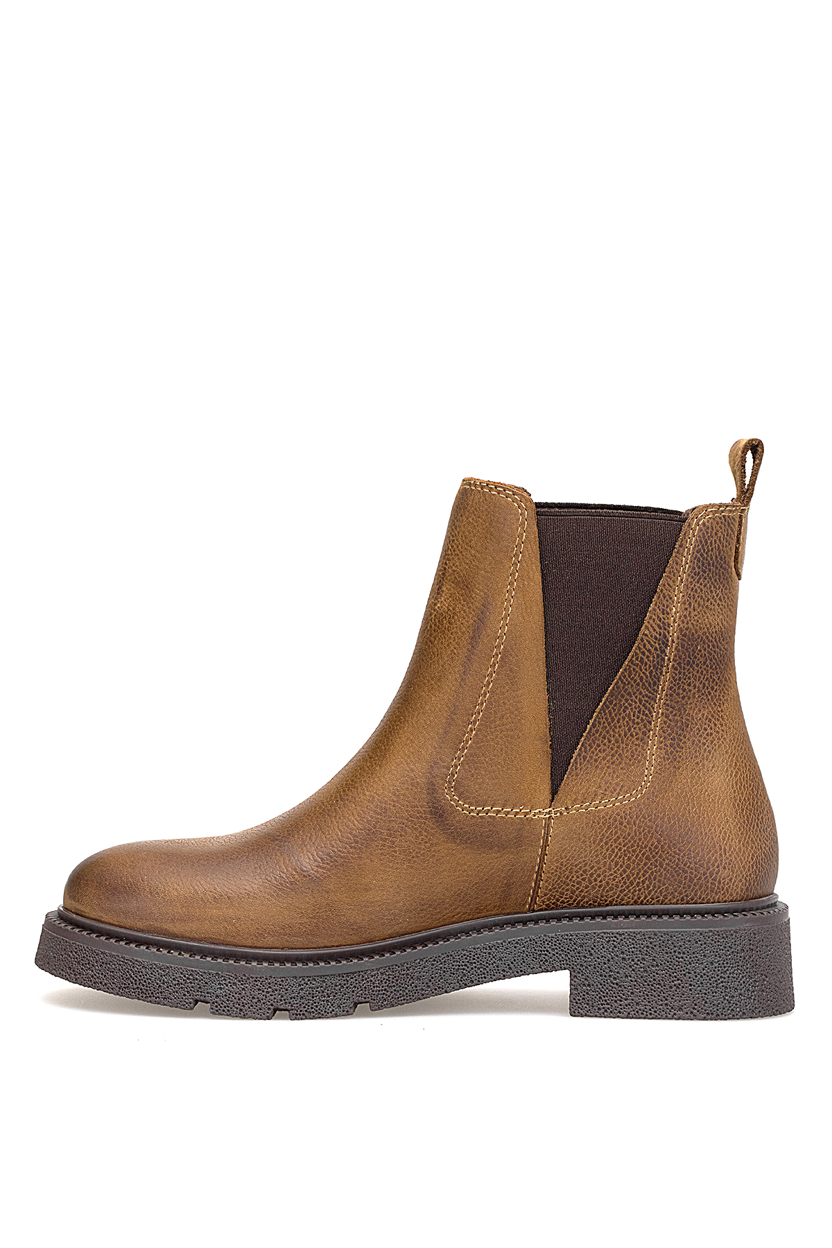 Mammamia D25KB-8335 Kadın Hakiki Nubuk Deri Chelsea Bot Taba