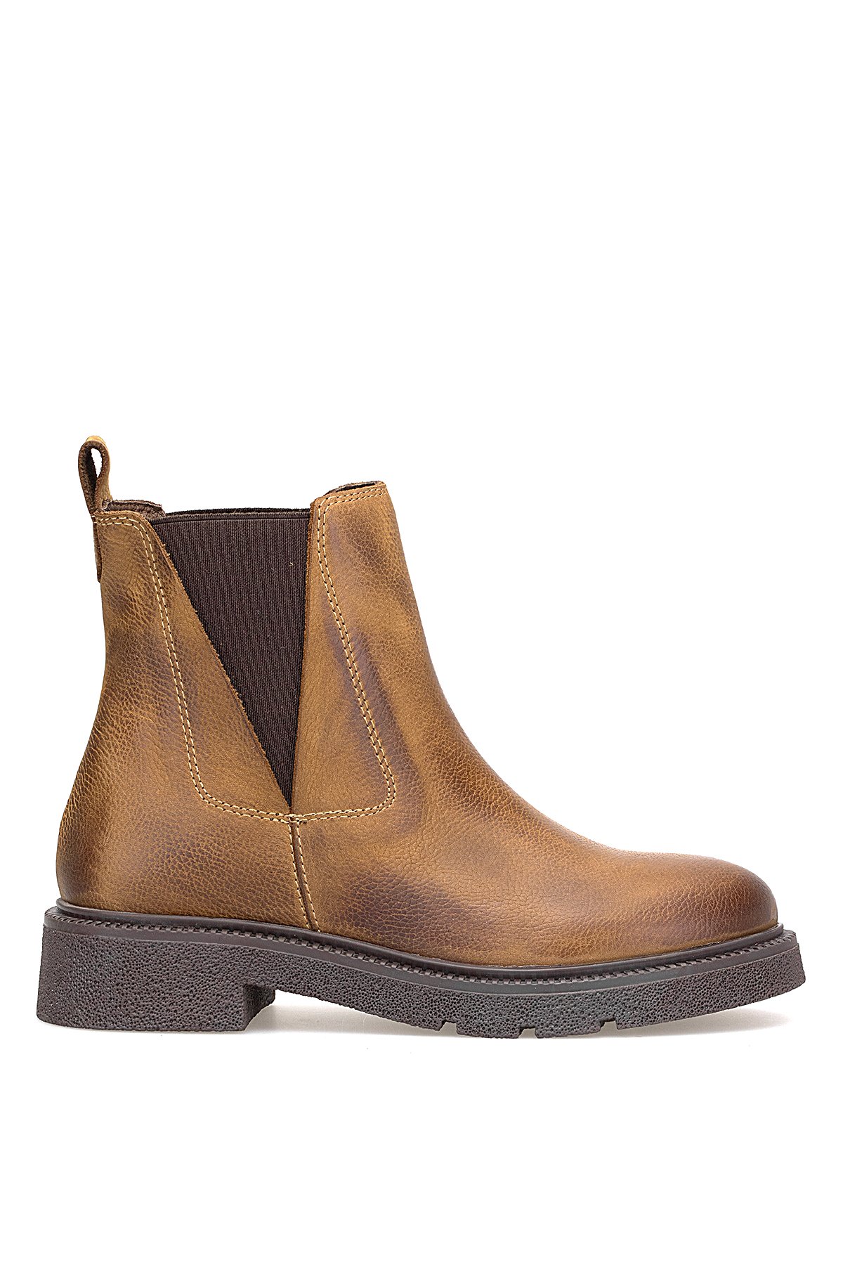 Mammamia D25KB-8335 Kadın Hakiki Nubuk Deri Chelsea Bot Taba