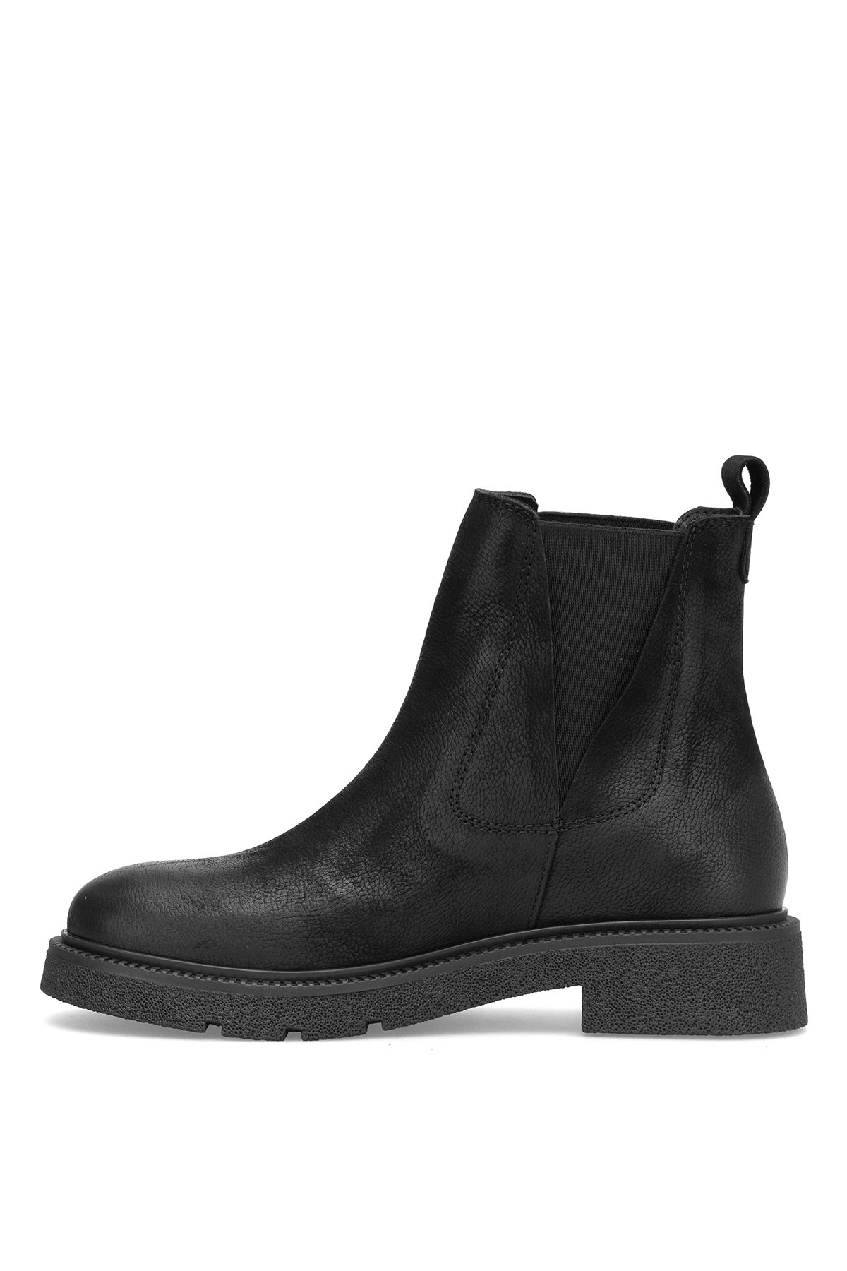 Mammamia D25KB-8335 Kadın Hakiki Nubuk Deri Chelsea Bot Siyah