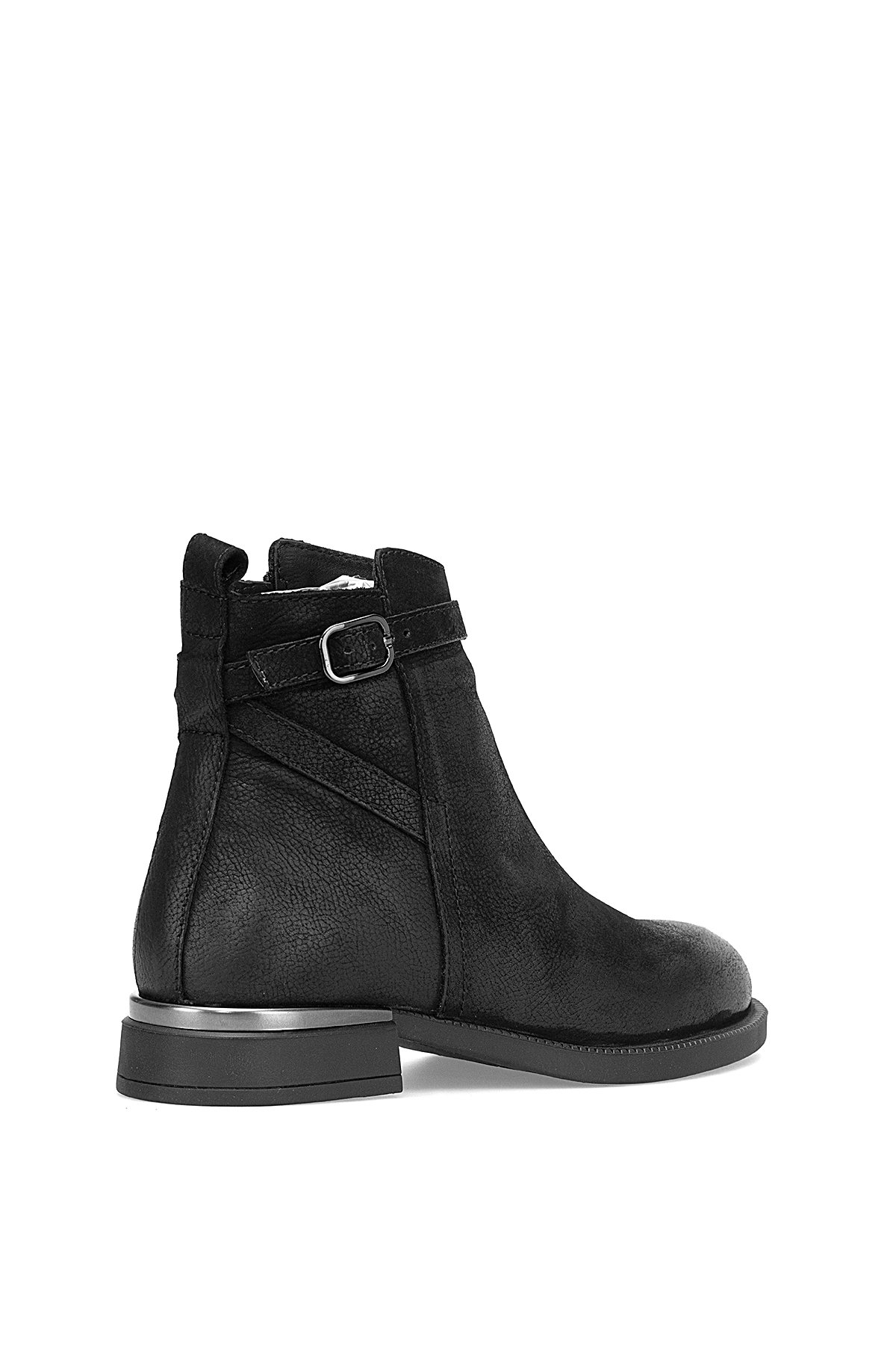 Mammamia D25KB-8380 Kadın Hakiki Nubuk Deri Topuklu Bot Siyah