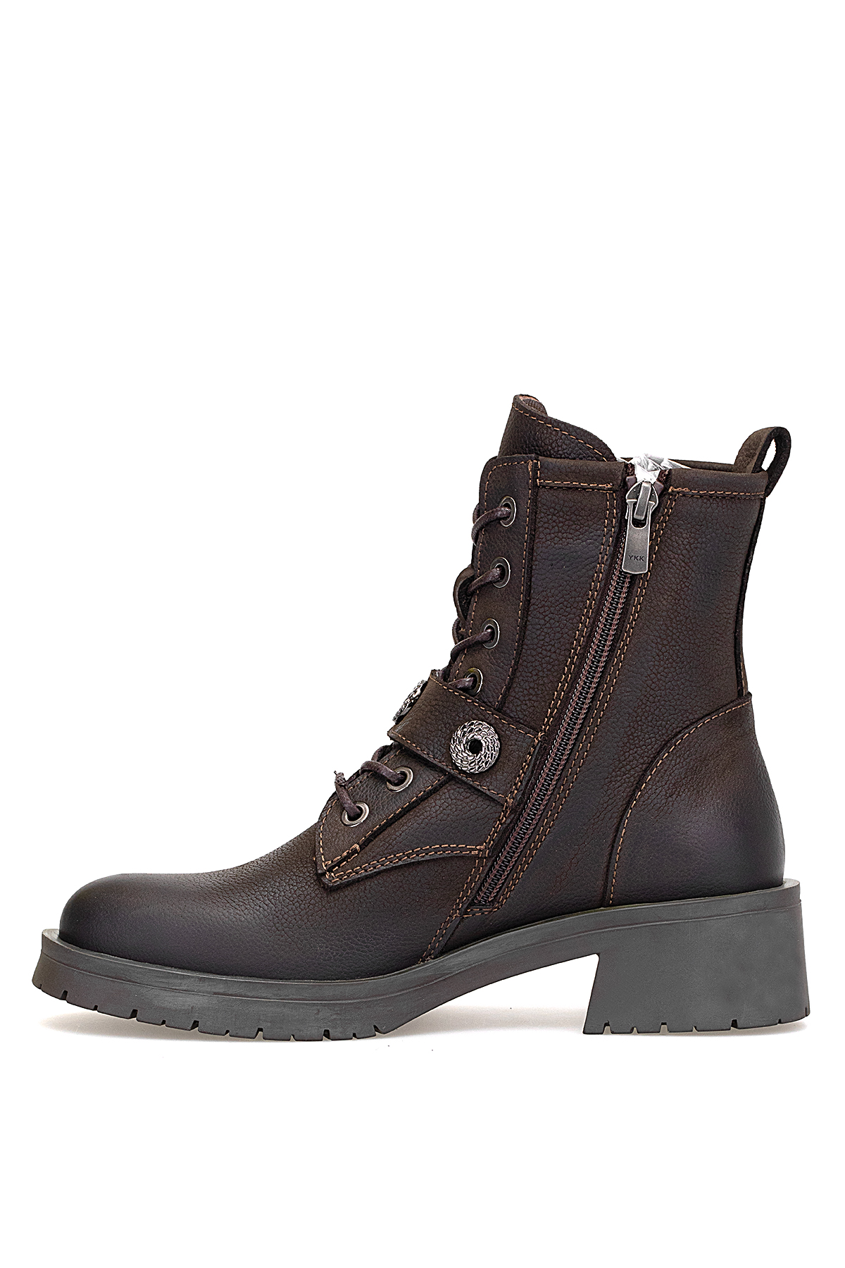 Mammamia D25KB-8410 Kadın Hakiki Nubuk Deri Topuklu Bot Kahverengi