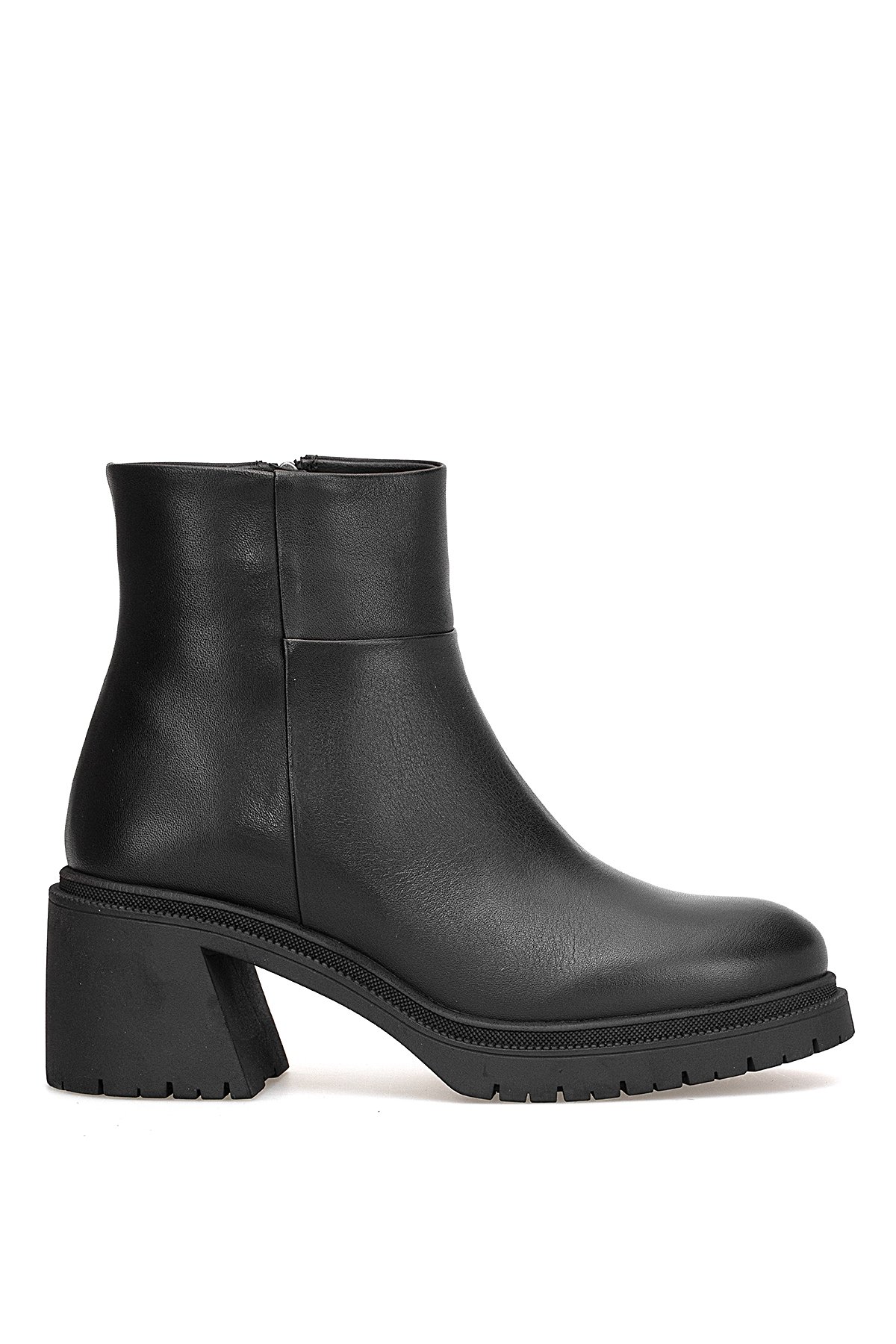 Mammamia D25KB-8470 Kadın Hakiki Deri Topuklu Bot Siyah