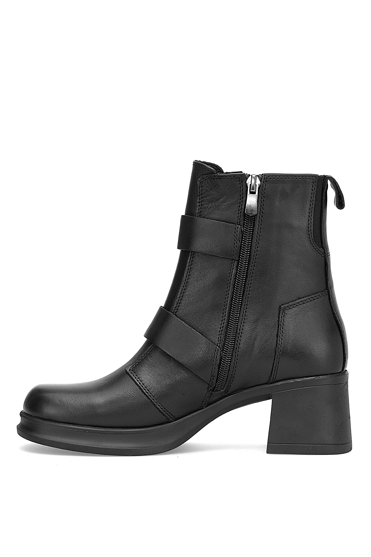 Mammamia D25KB-8570 Kadın Hakiki Deri Topuklu Bot Siyah