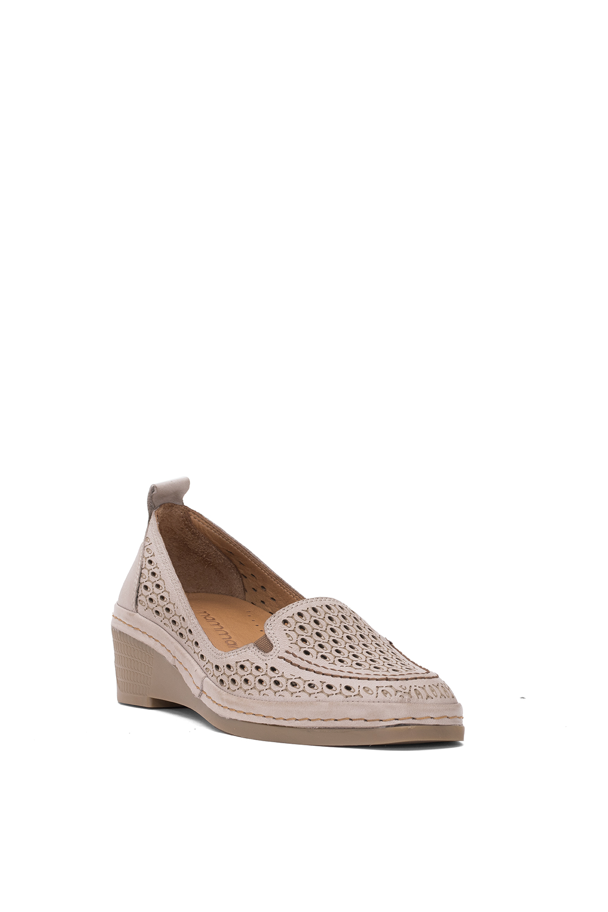 Mammamia D25YA-330 Kadın Hakiki Deri Dolgu Topuk Ayakkabı Gri