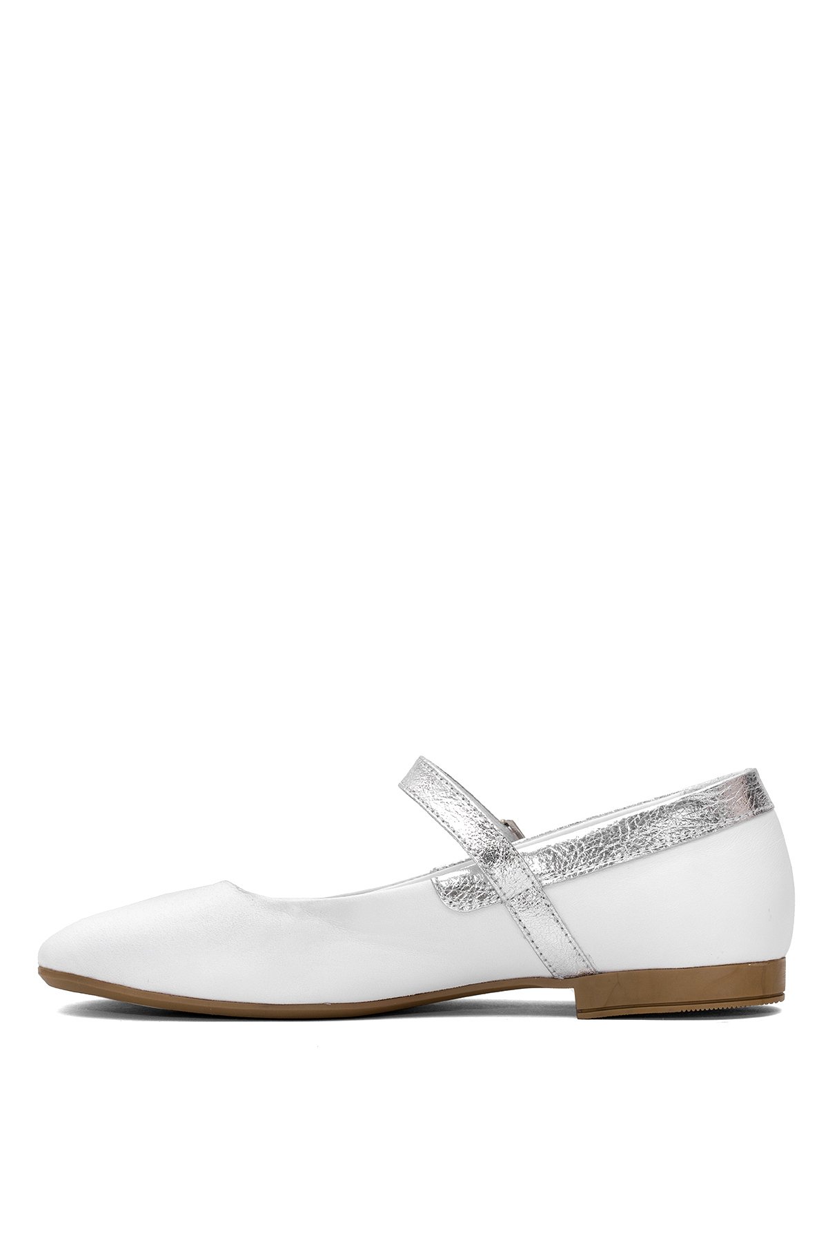 Mammamia D25YA-7145 Kadın Hakiki Deri Babet Beyaz