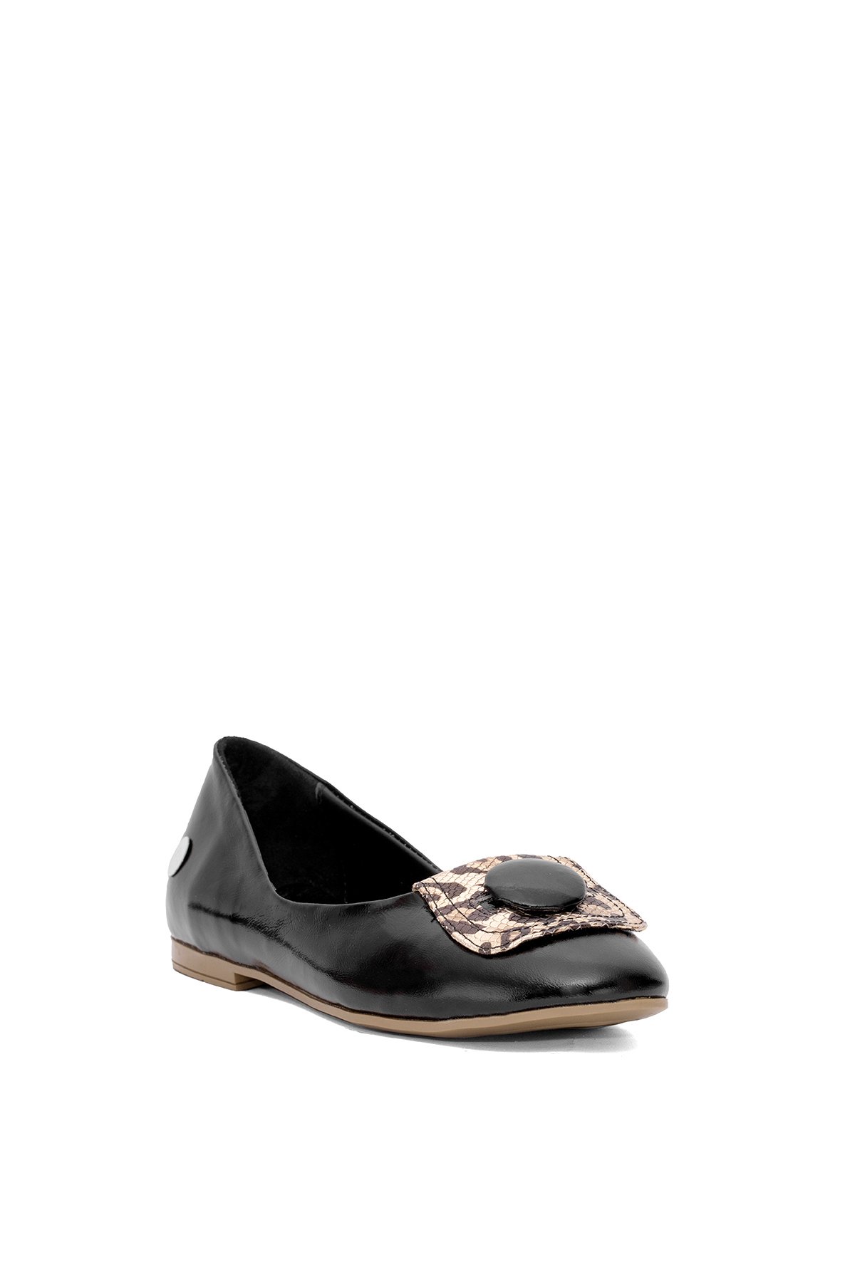 Mammamia D25YA-7225 Kadın Hakiki Deri Babet Siyah