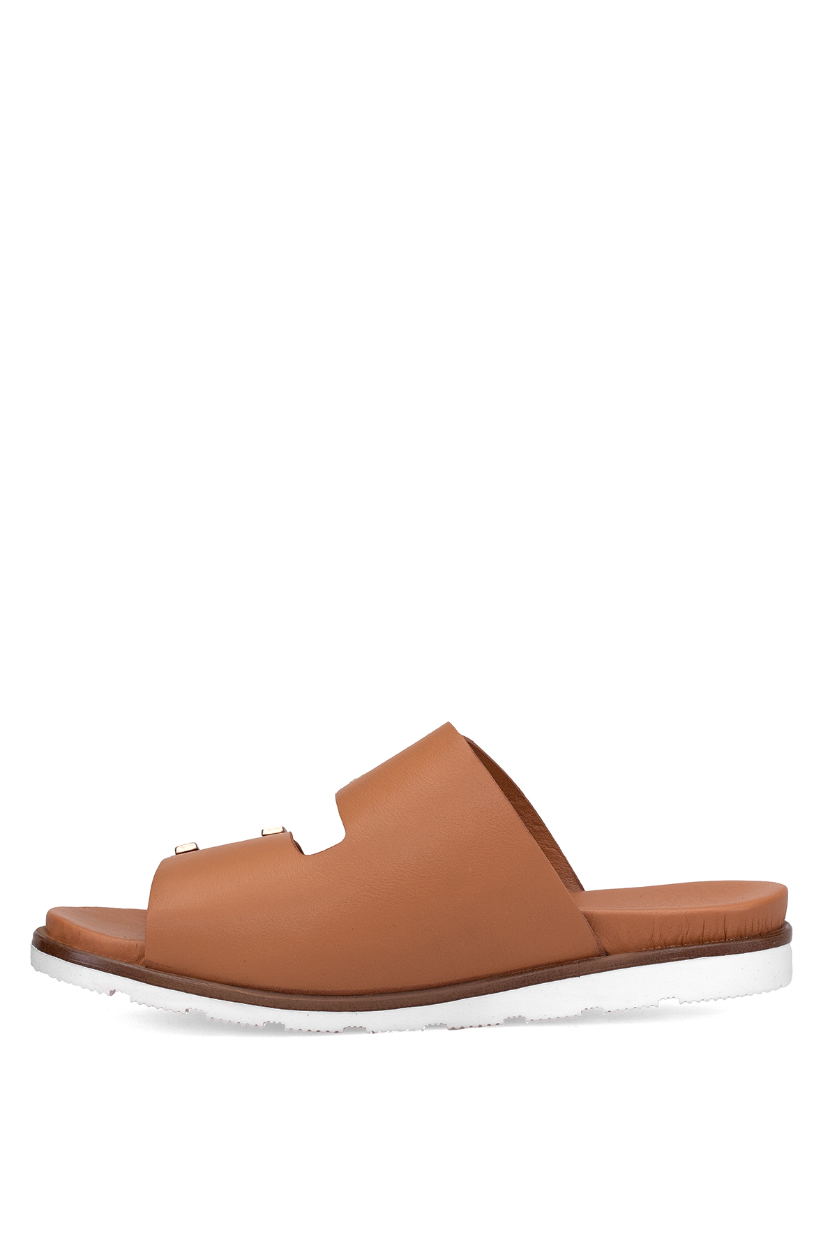 Mammamia D25YT-1235 Kadın Hakiki Deri Düz Terlik Taba