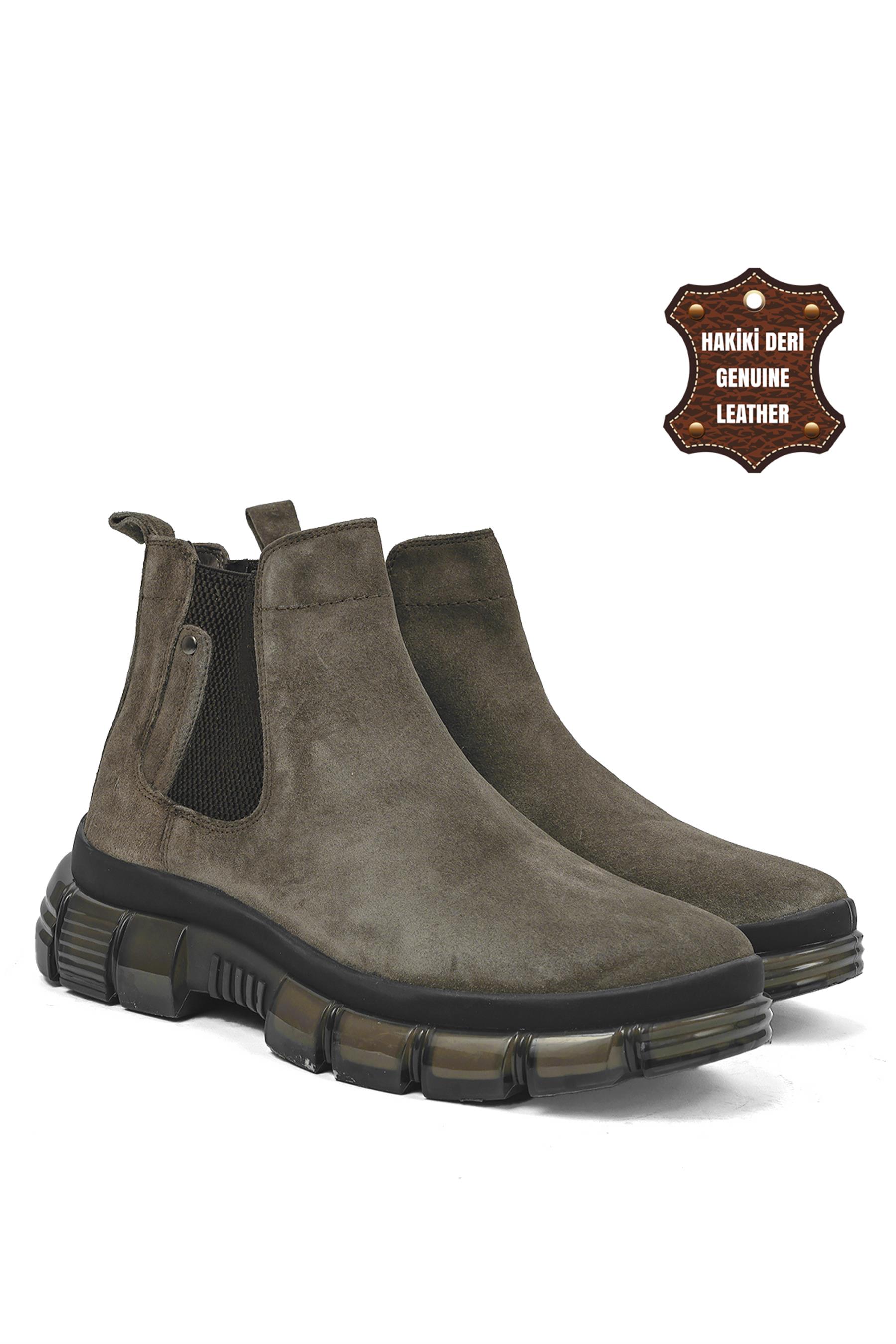 Marcomen 14116 Erkek Hakiki Deri Chelsea Bot Vizon