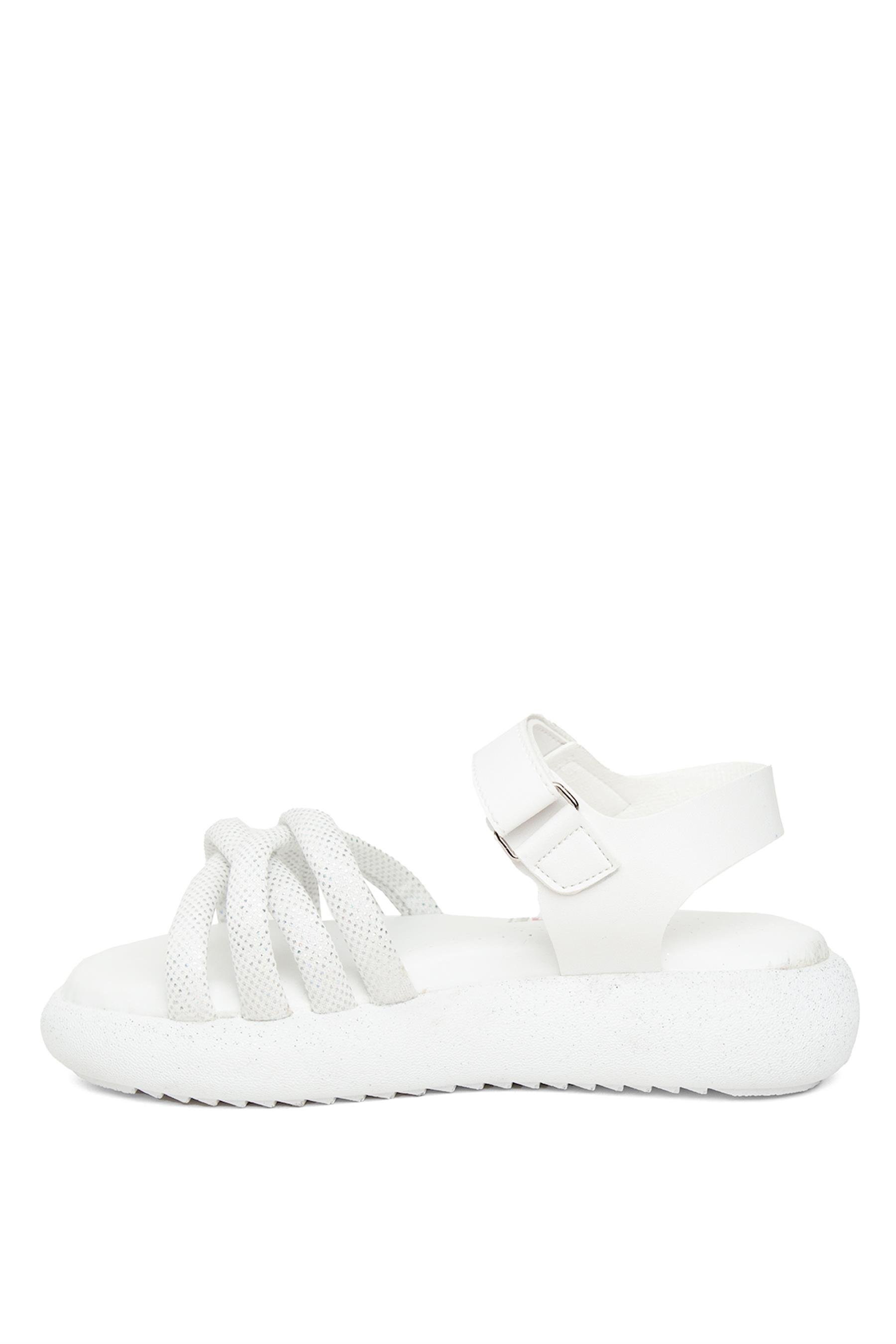 Minican ŞA F 006 Filet Kız Çocuk Düz Sandalet Beyaz