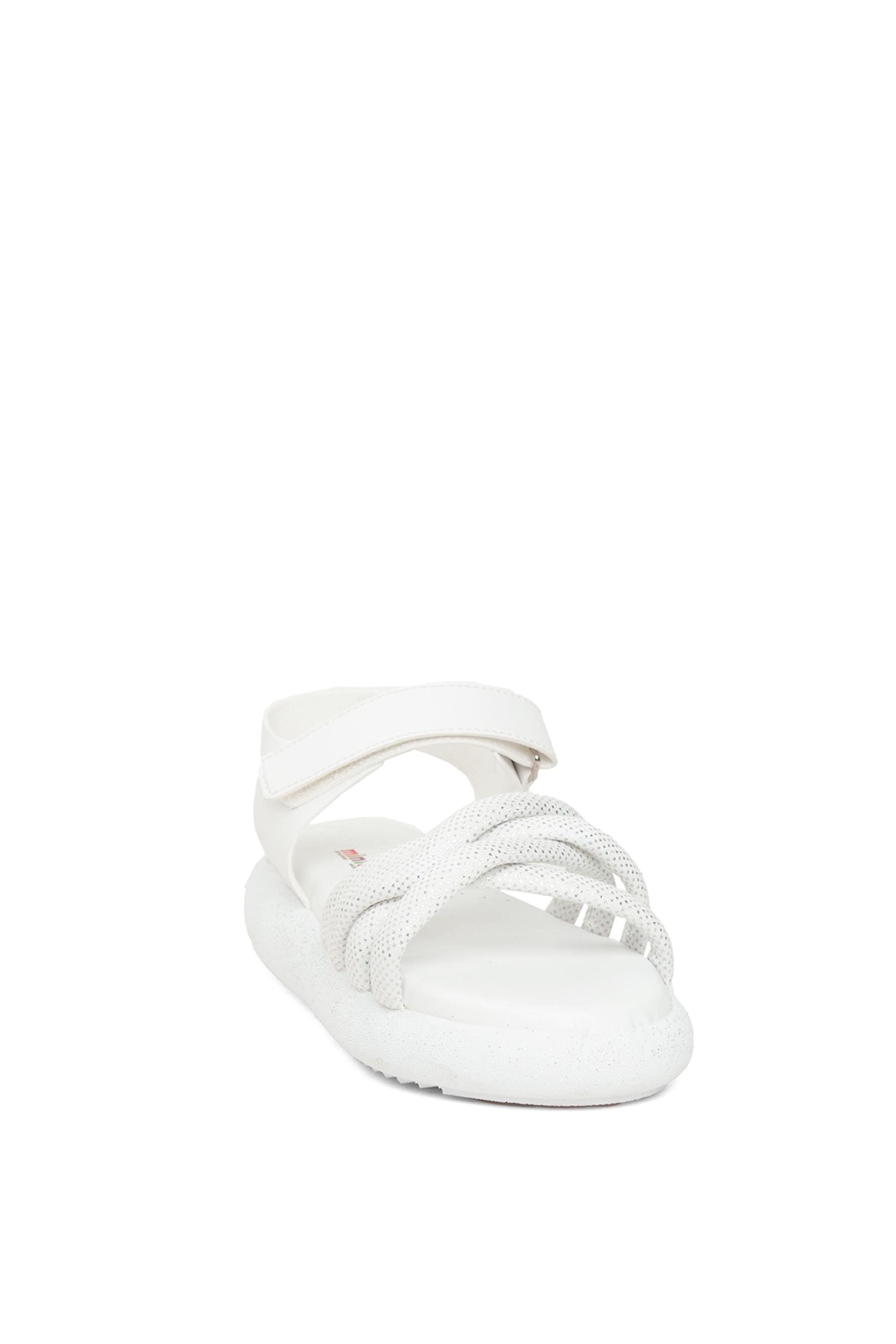 Minican ŞA F 006 Filet Kız Çocuk Düz Sandalet Beyaz