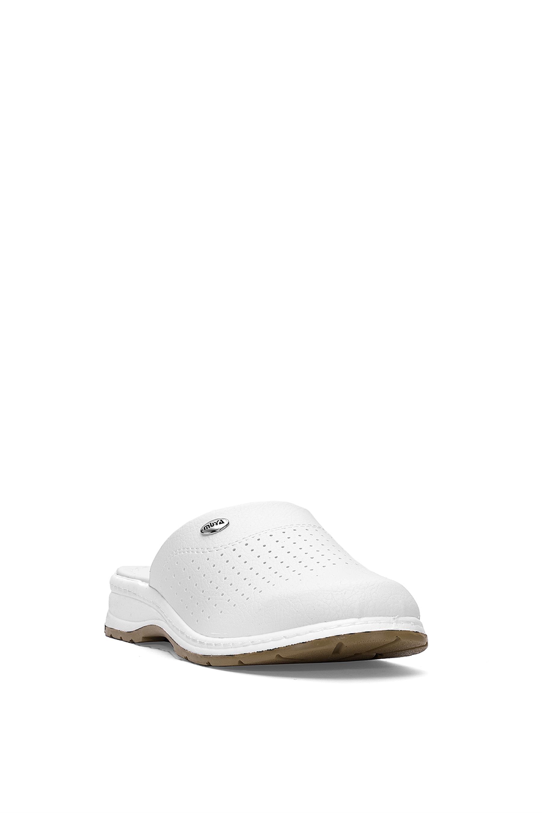 Muya 31020-3652 Sabo Kadın Ortopedik Sabo Terlik Beyaz